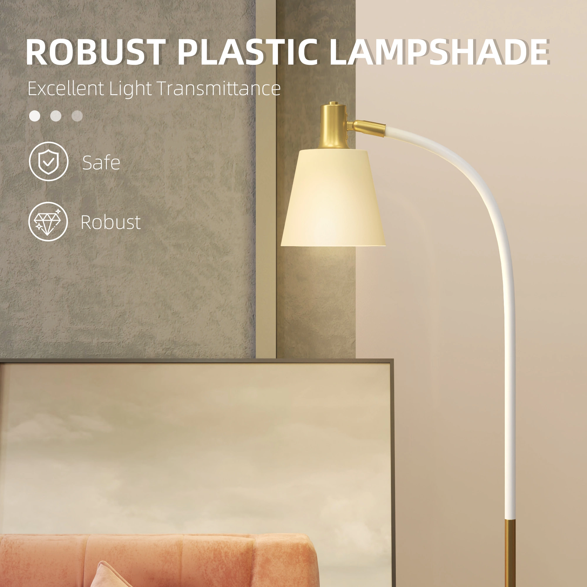 Adjustable Height Floor Lamp with LED Bulb, 60 Inch Standing Light, Read & Bedroom, Minimalist Metal