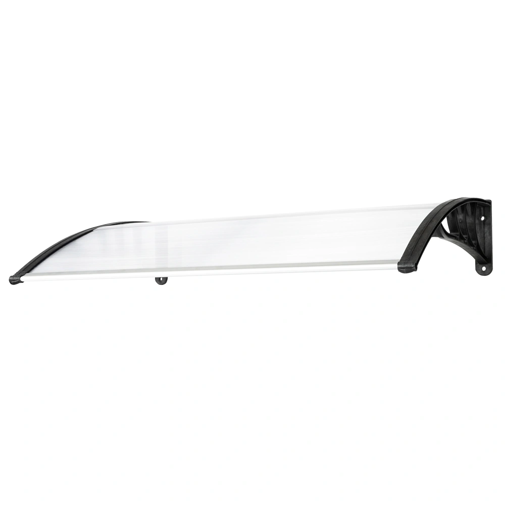 HT-120 Door Window Rain Canopy 120 x 80 Eaves Cover with White & Black Brackets Outdoor Awning Protector view 2