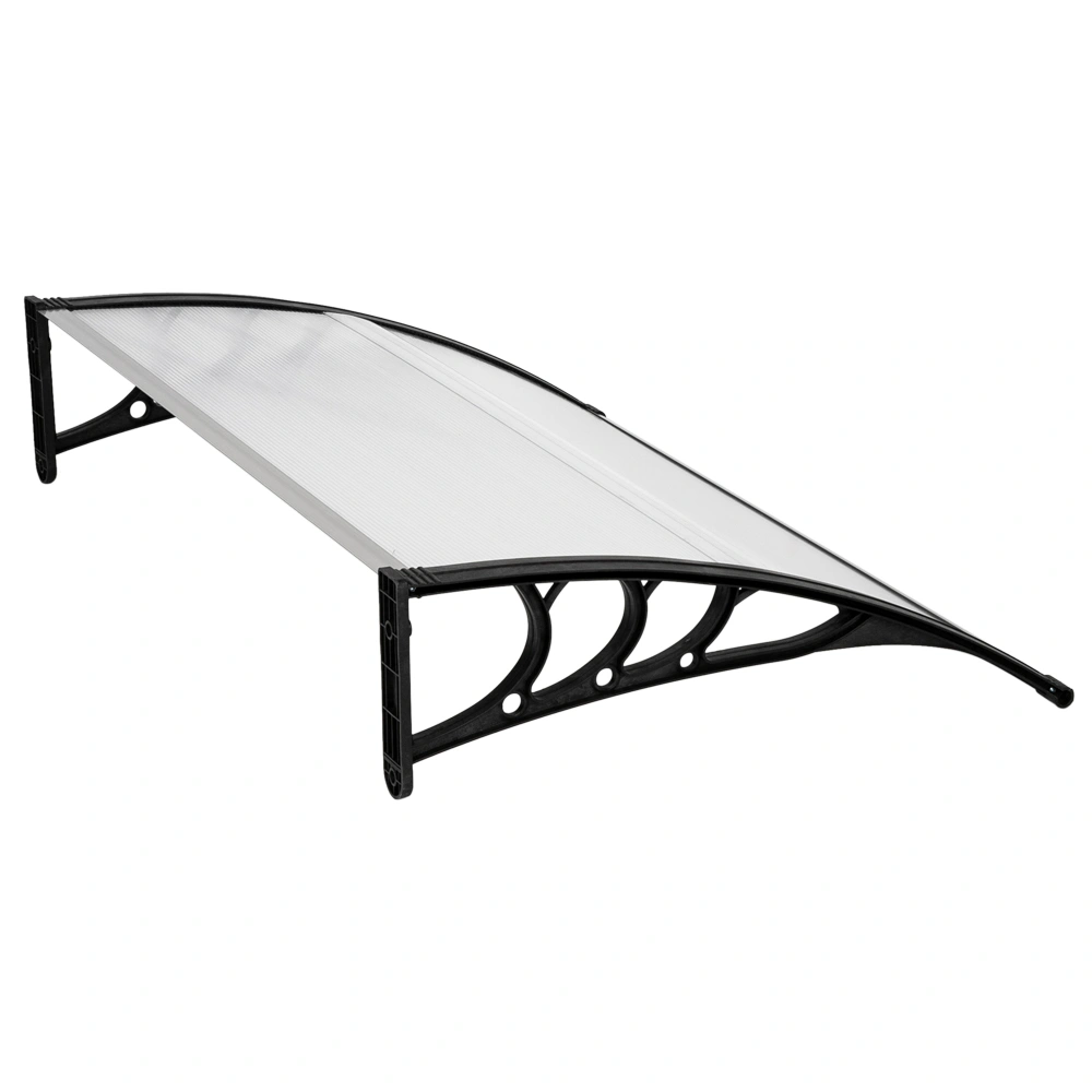 HT-120 Door Window Rain Canopy 120 x 80 Eaves Cover with White & Black Brackets Outdoor Awning Protector view 3