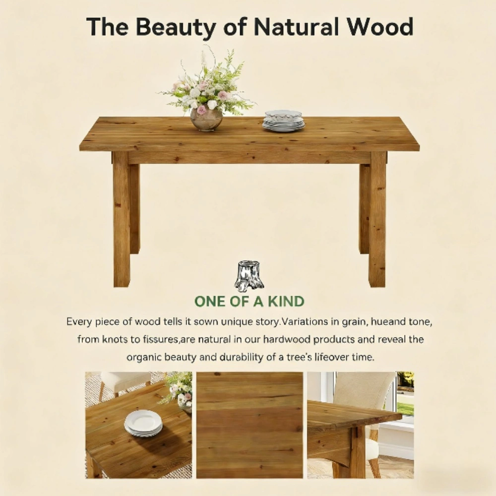 Modern Dining Table for 4-6 People, Rectangle Kitchen Table, Spacious Dining Room Table, Easy Assembly, Sturdy Design view 4