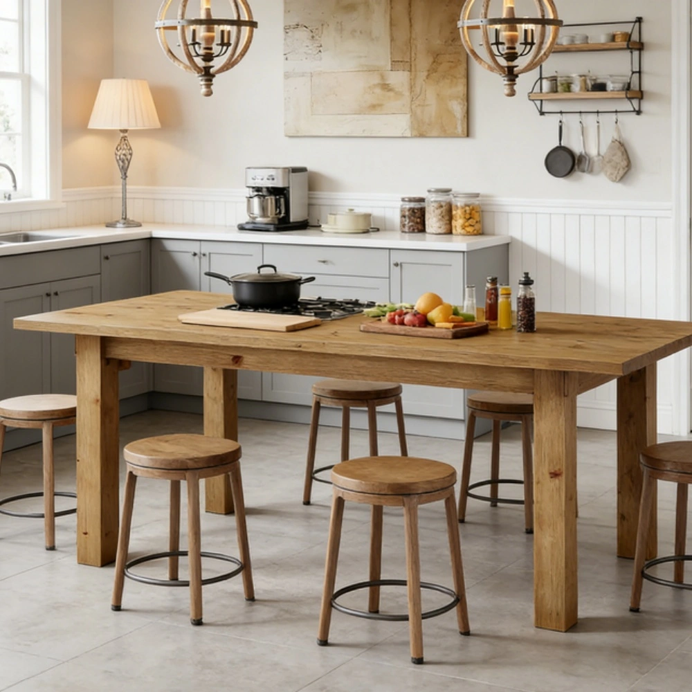 Modern Dining Table for 4-6 People, Rectangle Kitchen Table, Spacious Dining Room Table, Easy Assembly, Sturdy Design view 5