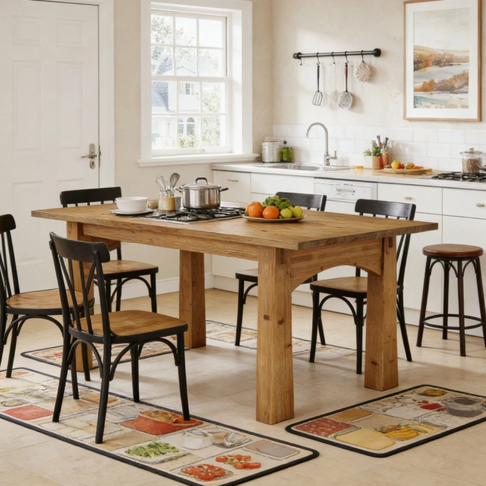 Modern Dining Table for 4-6 People, Rectangle Kitchen Table, Spacious Dining Room Table, Easy Assembly, Sturdy Design view 6