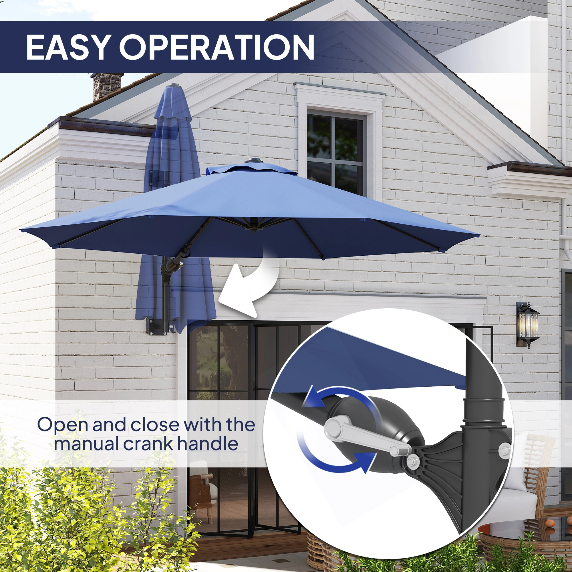 Wall Mounted Umbrella Holder Steel Outdoor Patio Parasol Stand Heavy Duty view 2