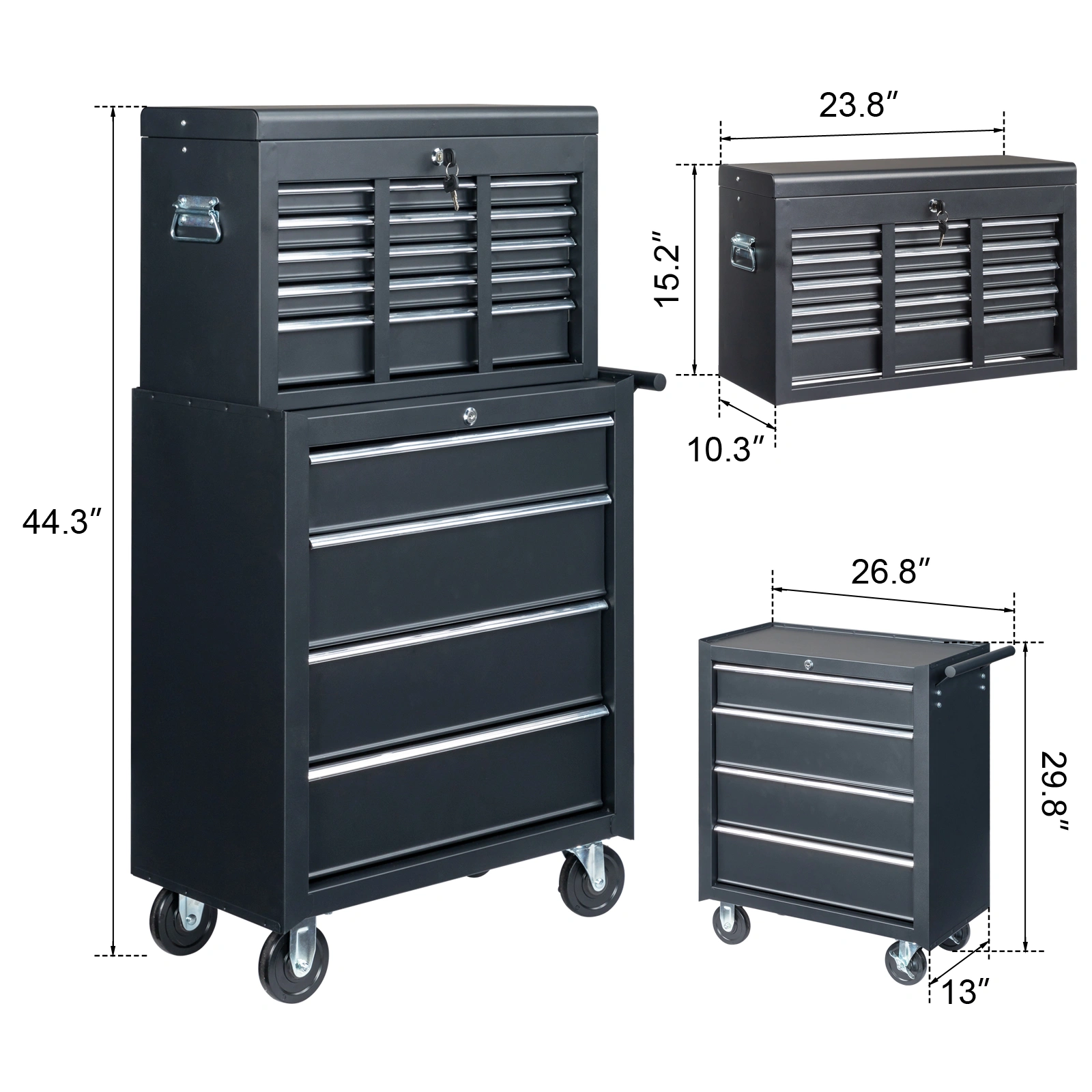 steel tool box black view 35