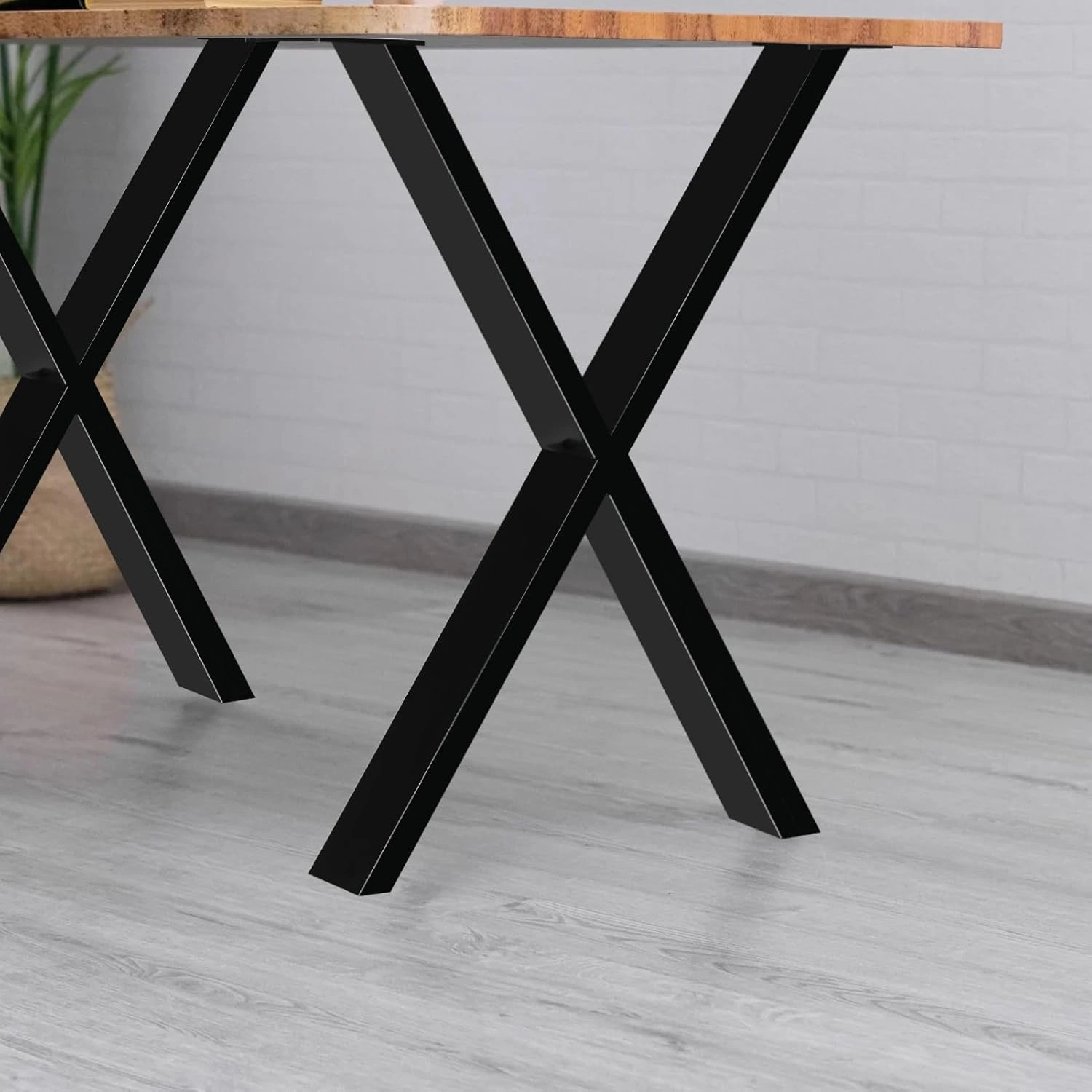 Metal Table Legs 71cm X Shape Table Frame DIY, Metal Furniture Legs for Dining Conference Coffee Table, Two-Piece