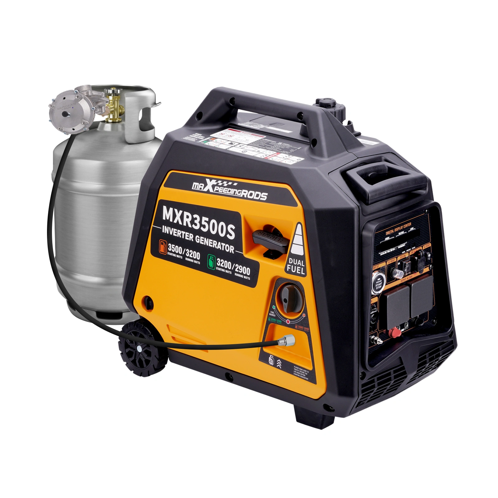 3200W/3.5KW Silent Petrol Inverter Generator, Dual Fuel LPG Portable 4-Stroke
