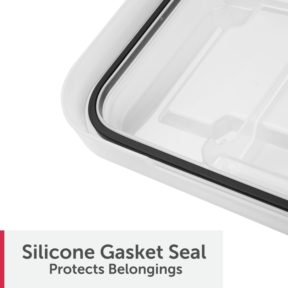 (2 pack)20 Gallon WaterProof Plastic Storage Bin with Lid, Gasket Seal and Durable Latches, Black(Shipment from Walmart) view 2