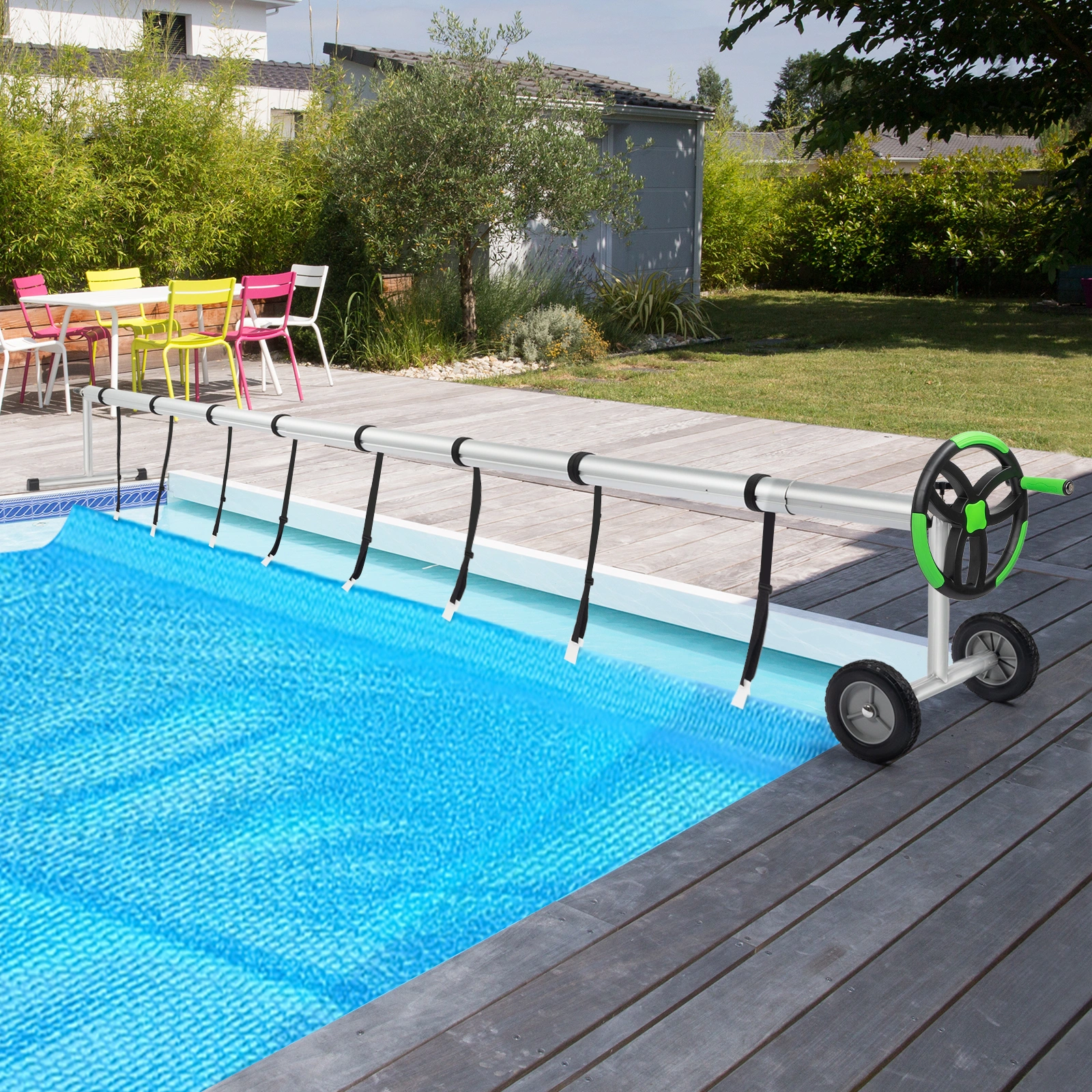 18 Ft Aluminum Inground Solar Cover Swimming Pool Cover Reel view 9