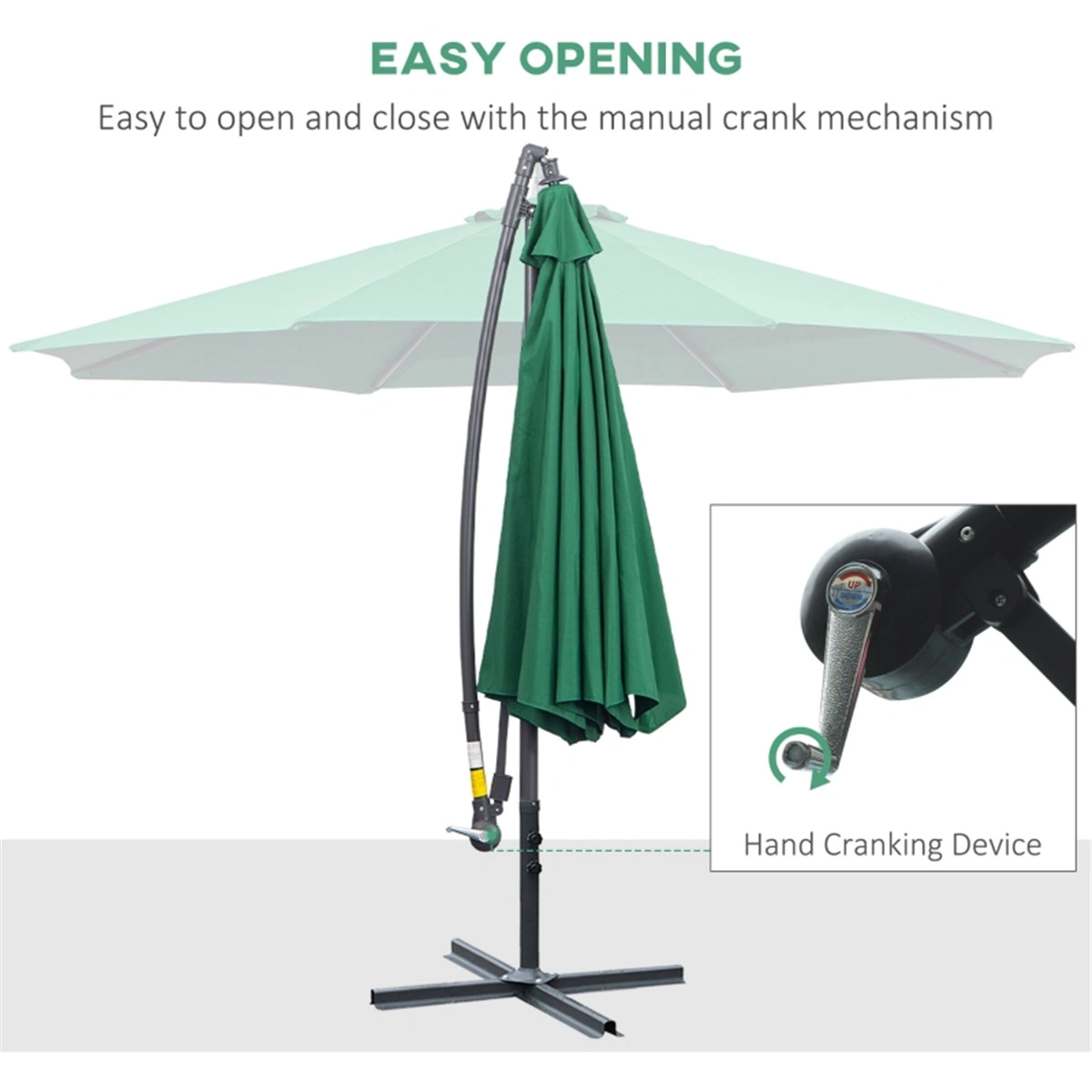 Large Outdoor Beach Umbrella with Tilt Top, UV Resistant Sun Umbrella for Patio, Poolside and Beach view 3