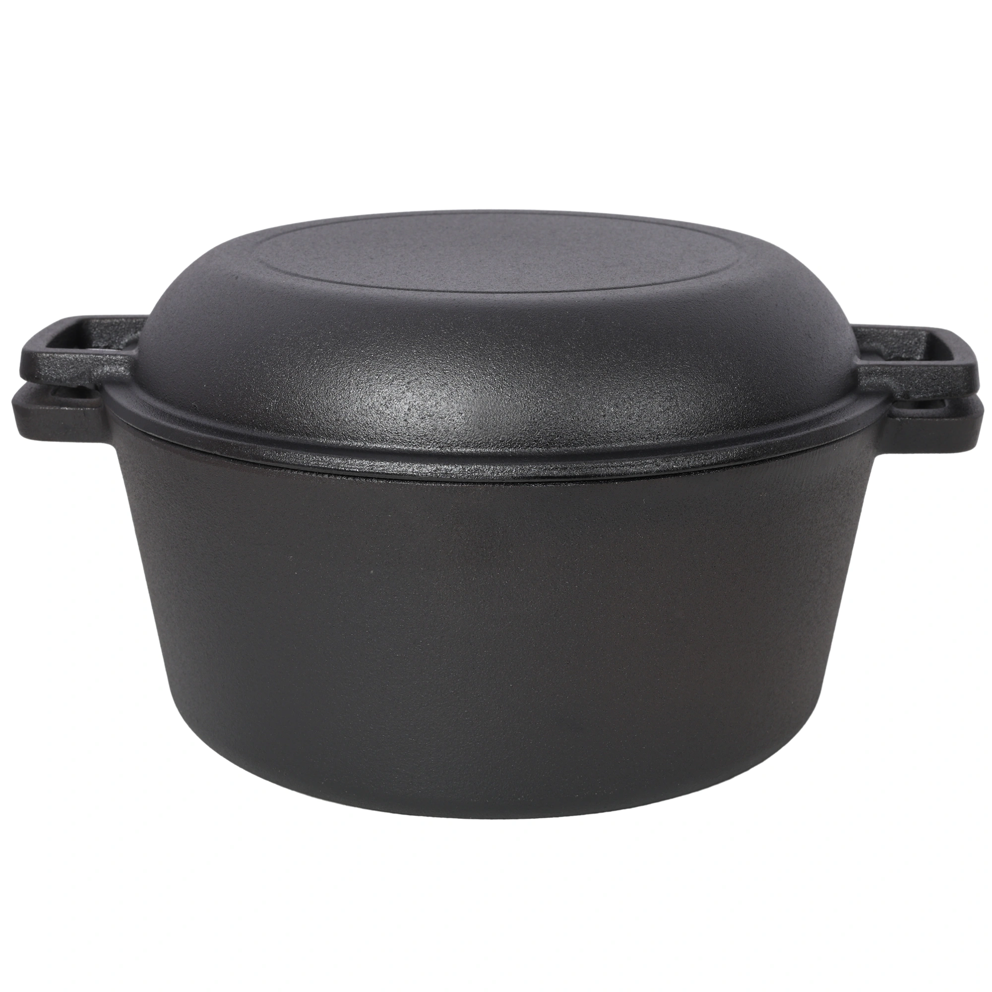 Pre-Seasoned Cast Iron Dutch Oven 5Qt - 2-in-1 Dual Handle Camping Pot with 2pcs Silicone Handles Covers, Outdoor Frying Pan for Campfire, BBQ, Fireplace, Grill Cooking & Baking view 10