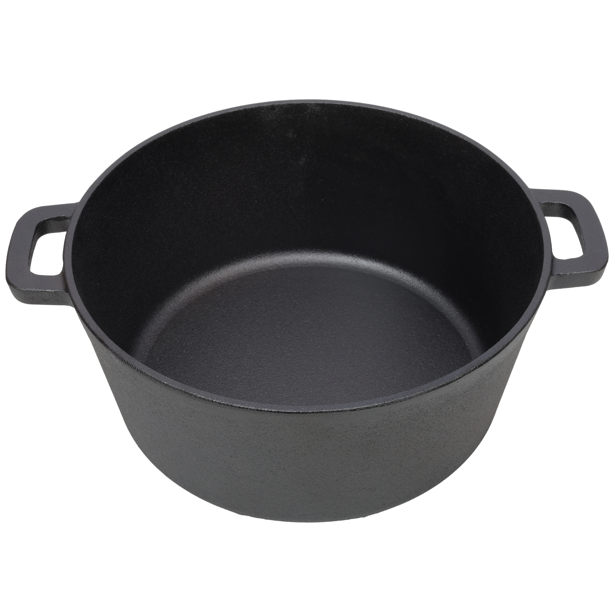 Pre-Seasoned Cast Iron Dutch Oven 5Qt - 2-in-1 Dual Handle Camping Pot with 2pcs Silicone Handles Covers, Outdoor Frying Pan for Campfire, BBQ, Fireplace, Grill Cooking & Baking view 6