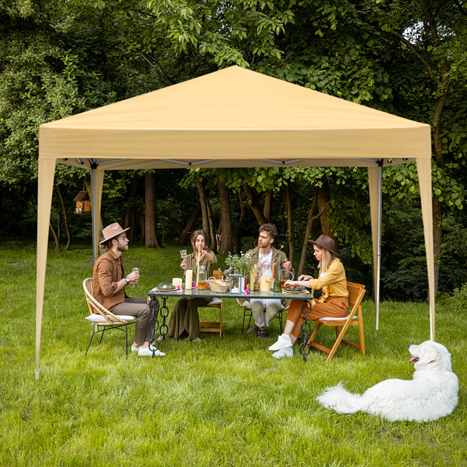 3 x 3m Two Doors & Two Windows Practical Waterproof Right-Angle Folding Tent Khaki view 10