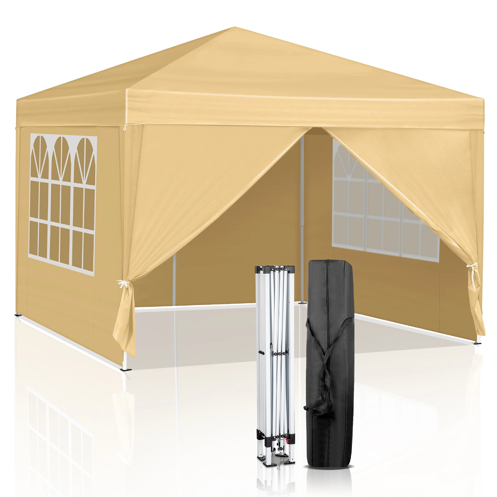 3 x 3m Two Doors & Two Windows Practical Waterproof Right-Angle Folding Tent Khaki view 19