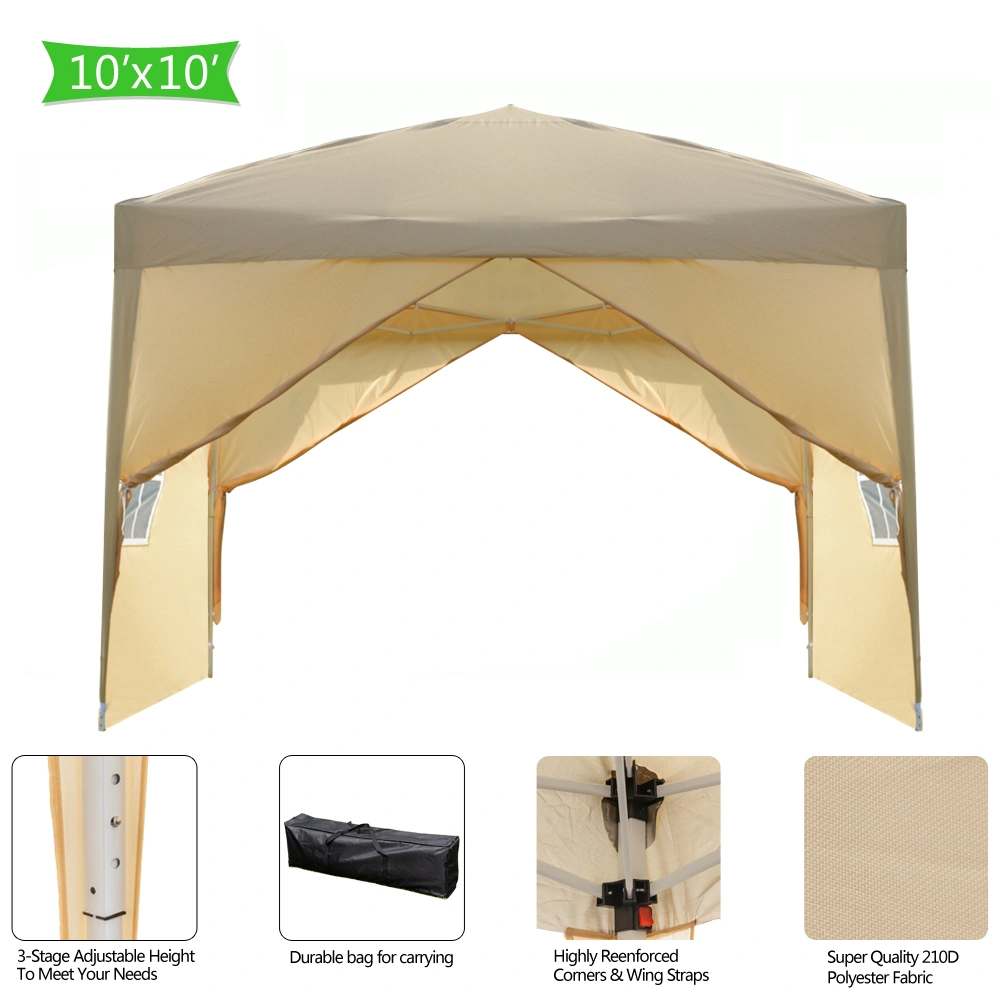 3 x 3m Two Doors & Two Windows Practical Waterproof Right-Angle Folding Tent Khaki view 20