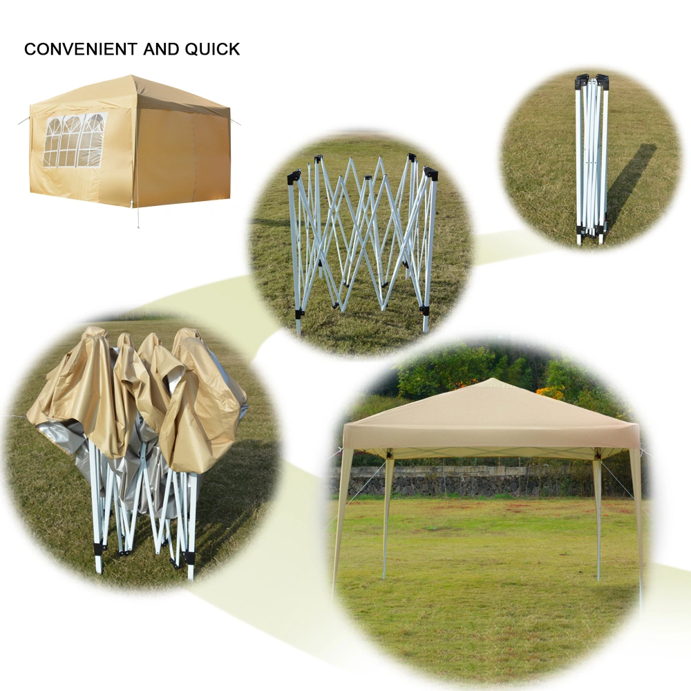 3 x 3m Two Doors & Two Windows Practical Waterproof Right-Angle Folding Tent Khaki view 24