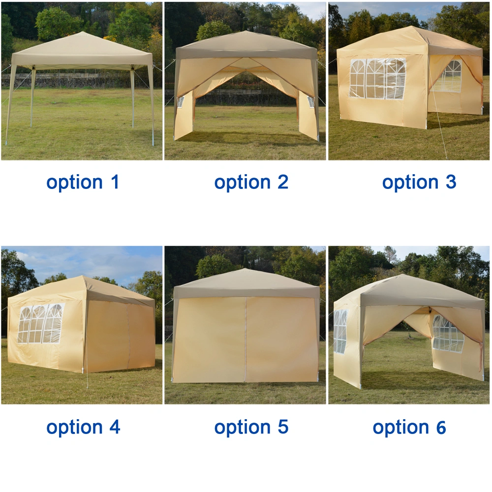3 x 3m Two Doors & Two Windows Practical Waterproof Right-Angle Folding Tent Khaki view 25