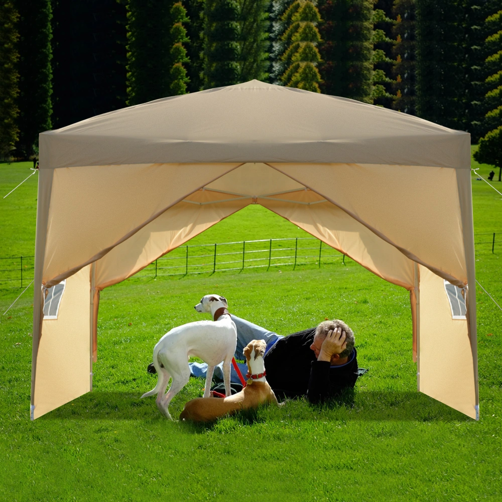3 x 3m Two Doors & Two Windows Practical Waterproof Right-Angle Folding Tent Khaki view 33