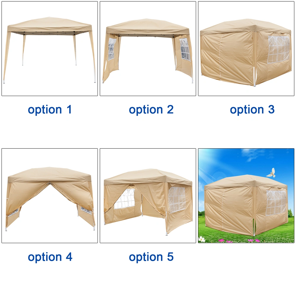 3 x 3m Two Doors & Two Windows Practical Waterproof Right-Angle Folding Tent Khaki view 48