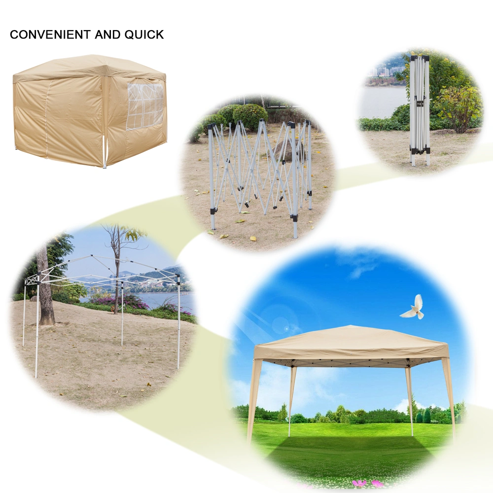 3 x 3m Two Doors & Two Windows Practical Waterproof Right-Angle Folding Tent Khaki view 55