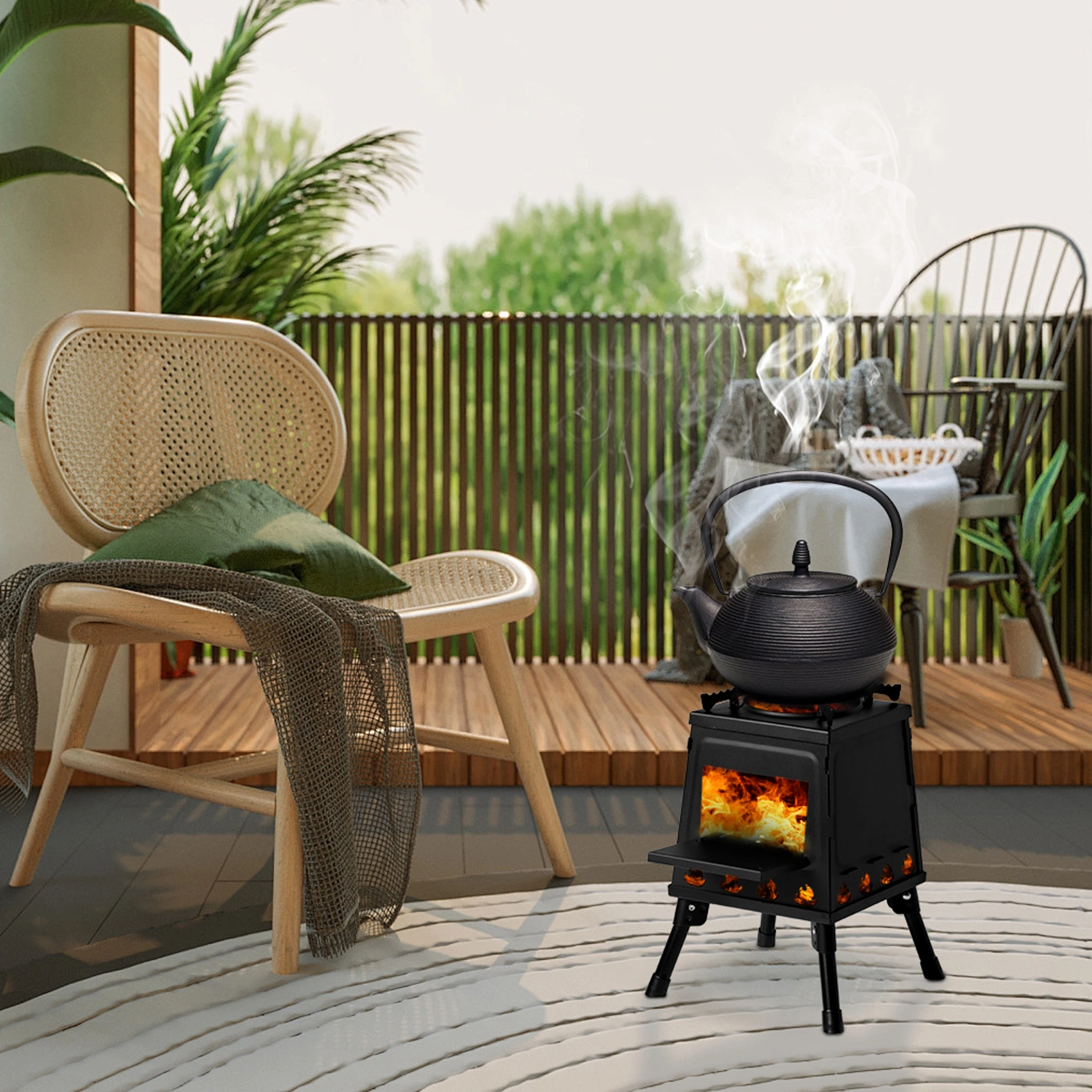 27*27*34cm wood camping stove view 10
