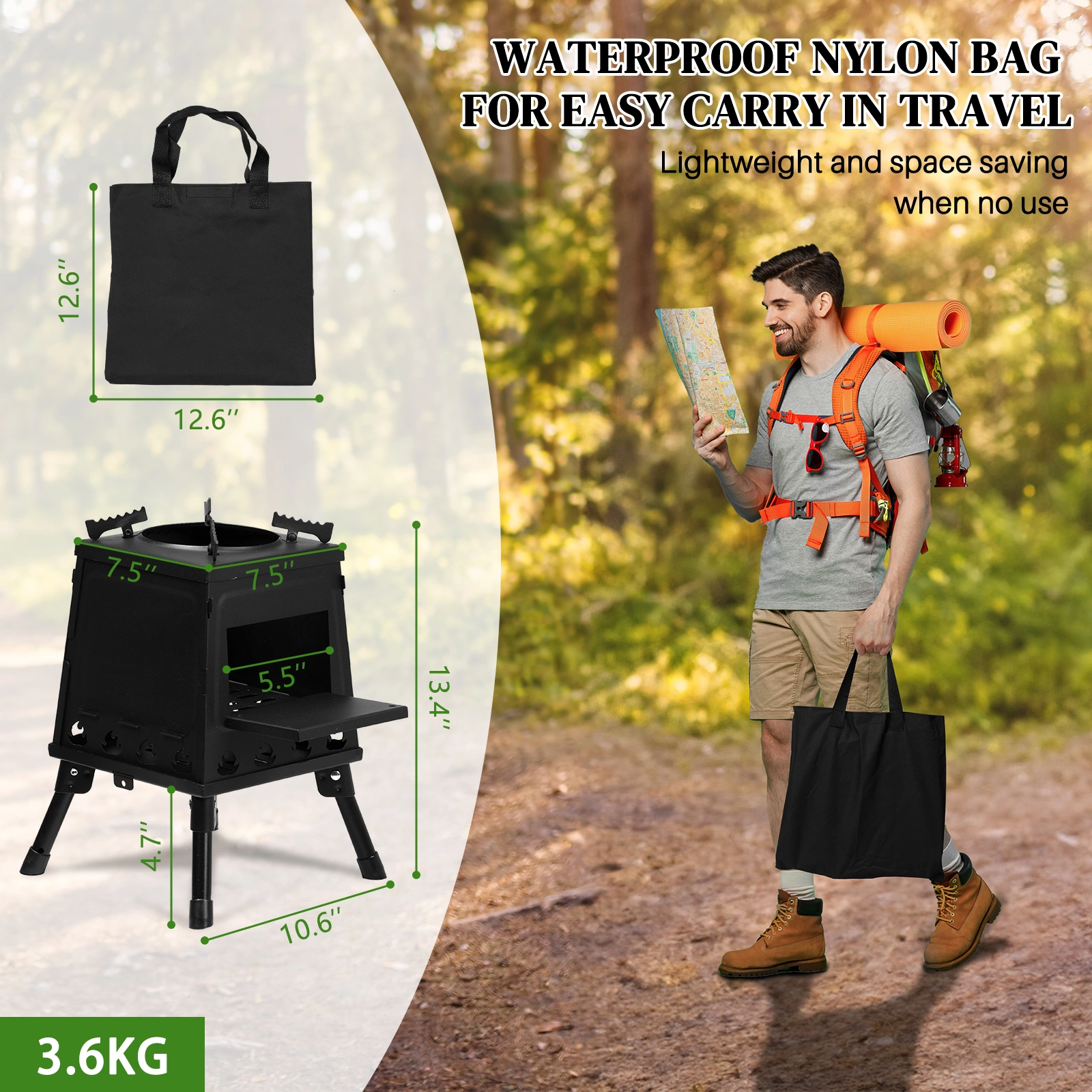 27*27*34cm wood camping stove view 12