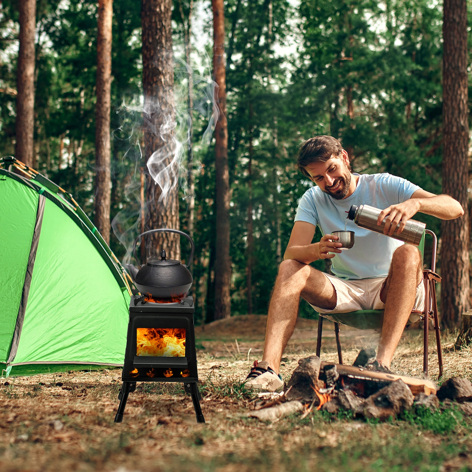 27*27*34cm wood camping stove view 2