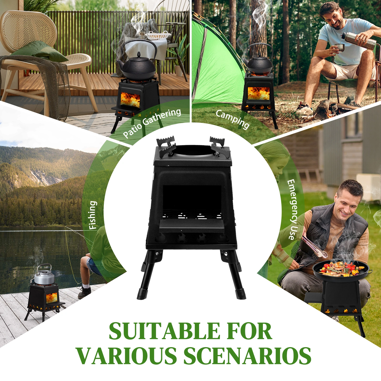 27*27*34cm wood camping stove view 5