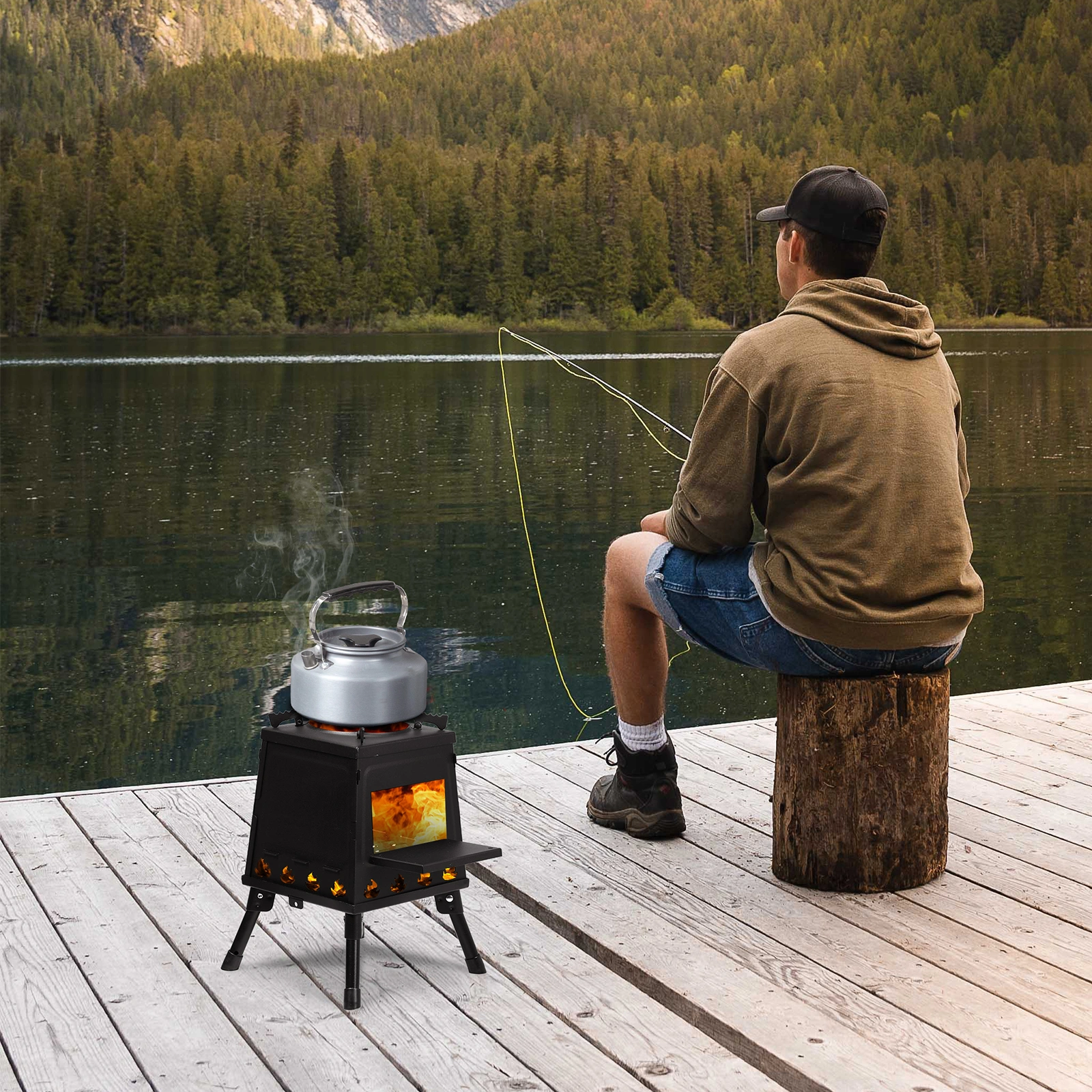 27*27*34cm wood camping stove view 6