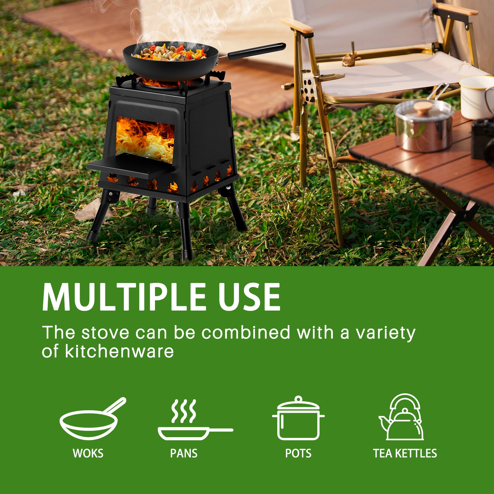 27*27*34cm wood camping stove view 7