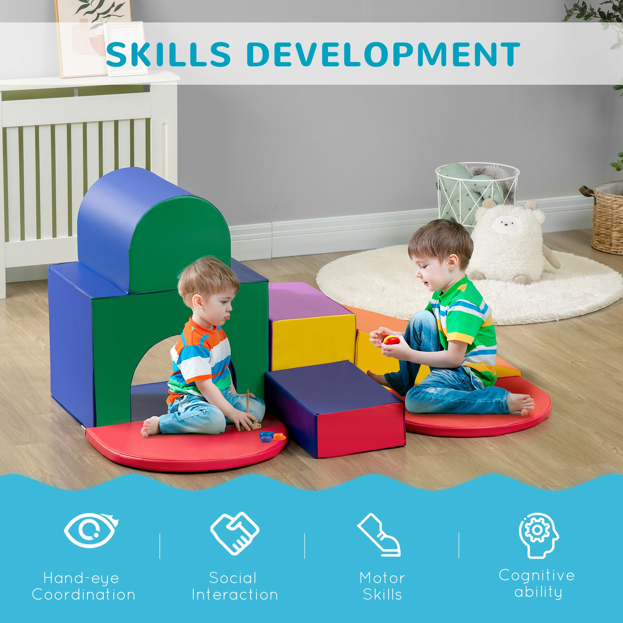 Kids Soft Play Set Foam Floor Puzzle Mats Interlocking Play Mat for Toddlers Baby Nursery Room view 3