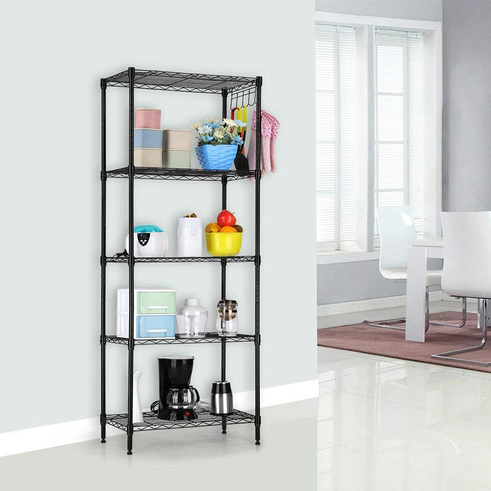 Changeable Assembly Floor Standing Carbon Steel Storage Rack Black view 10