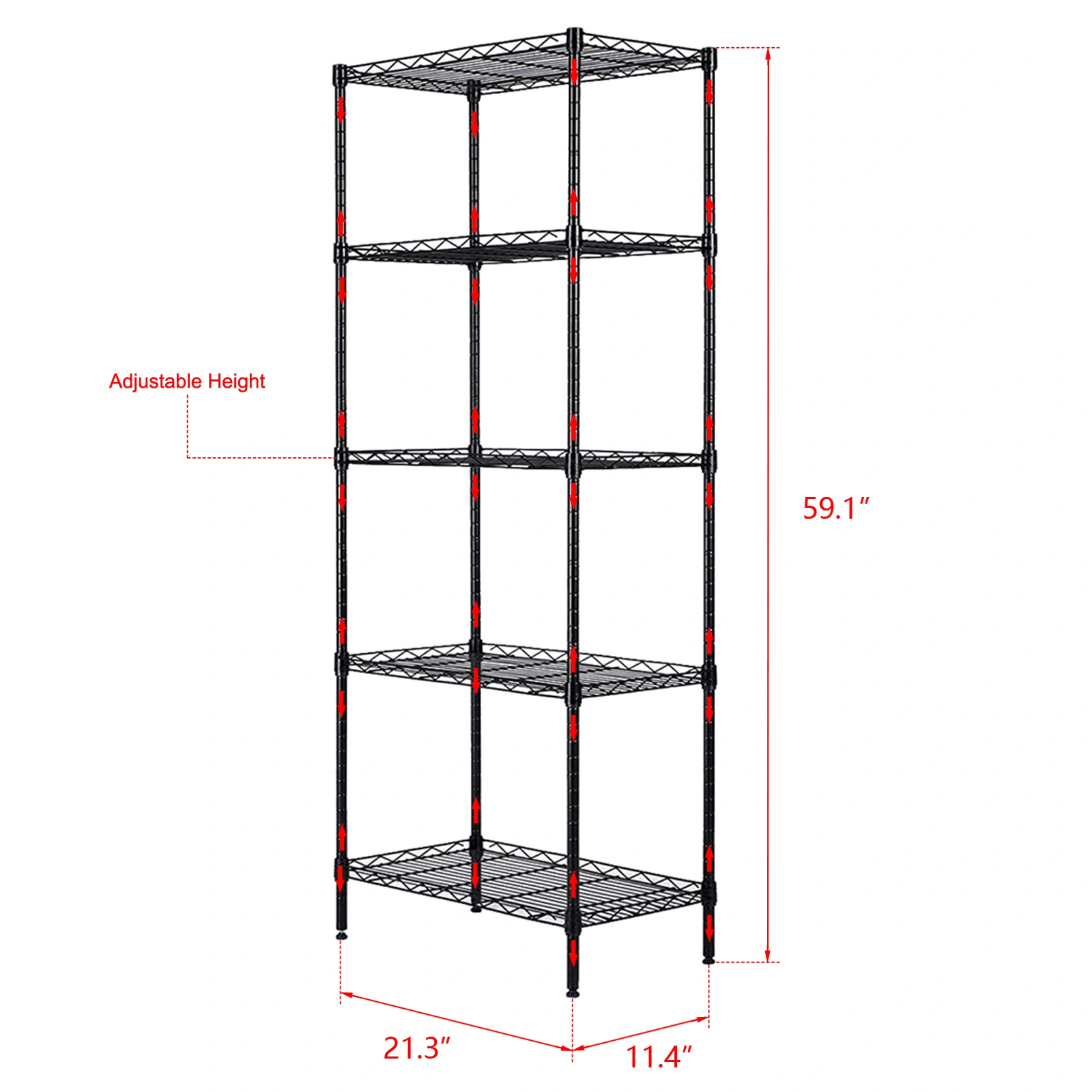 Changeable Assembly Floor Standing Carbon Steel Storage Rack Black view 11