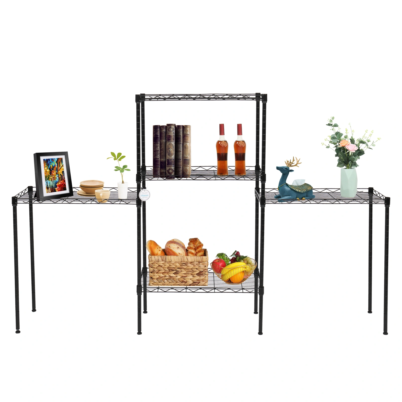 Changeable Assembly Floor Standing Carbon Steel Storage Rack Black view 14