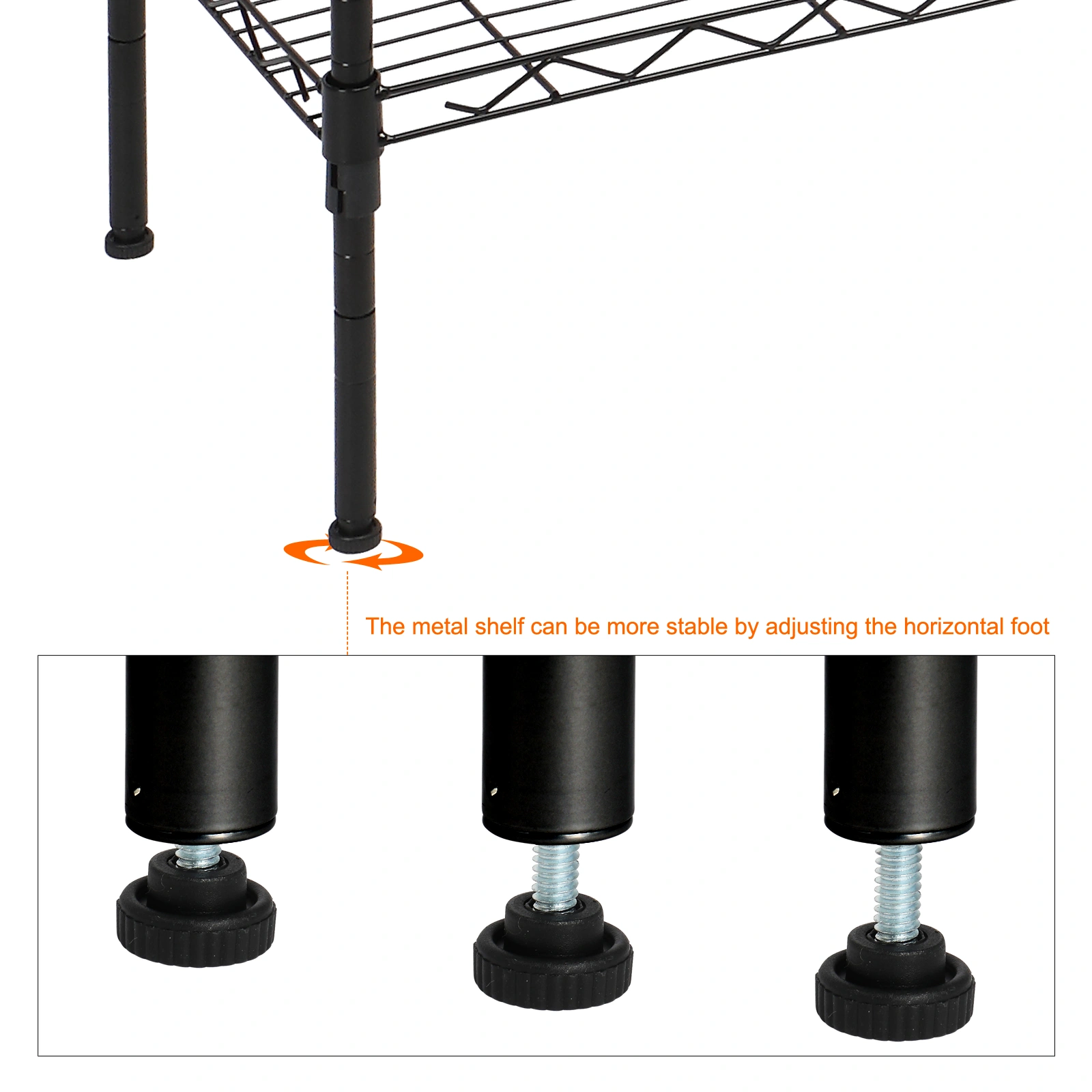 Changeable Assembly Floor Standing Carbon Steel Storage Rack Black view 15