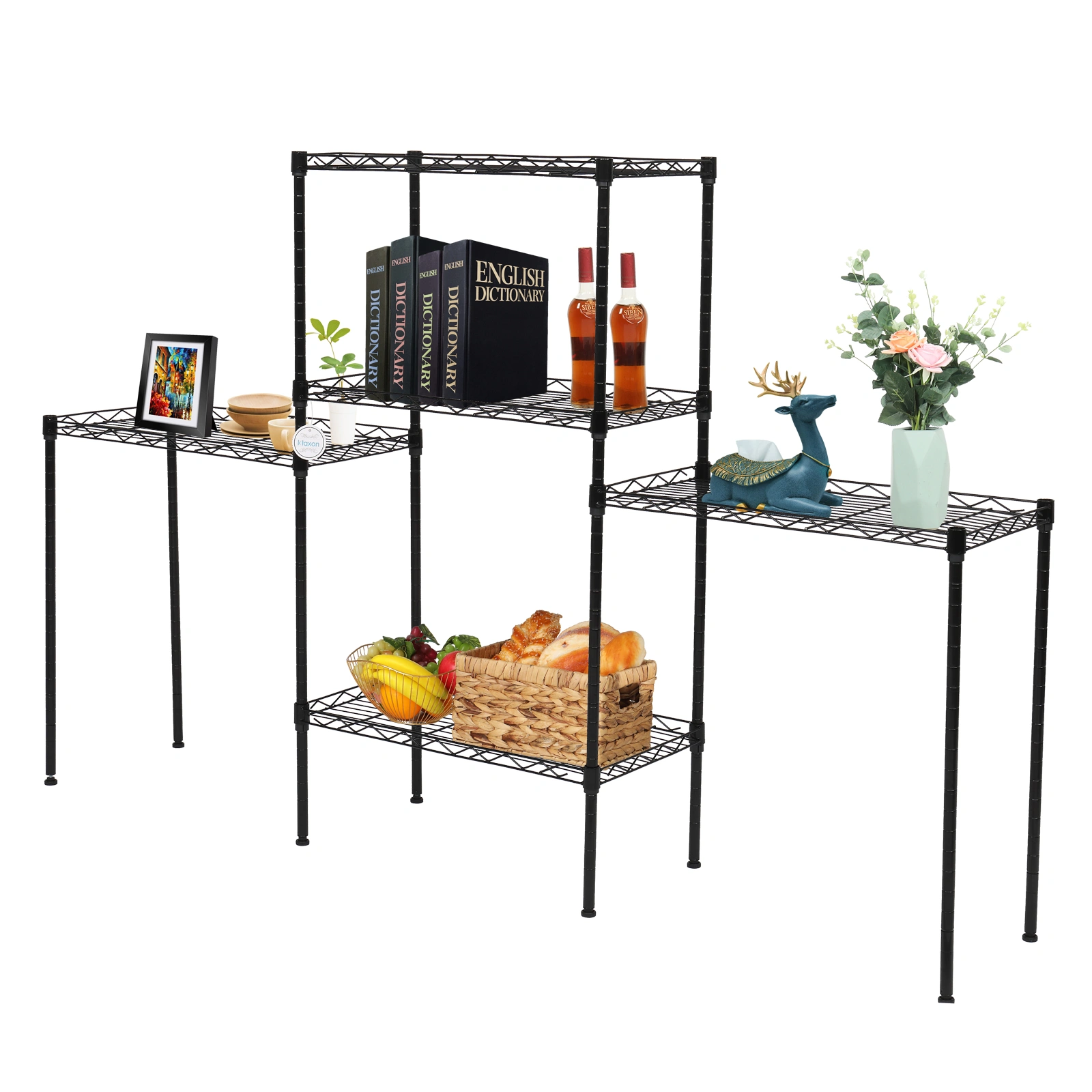 Changeable Assembly Floor Standing Carbon Steel Storage Rack Black view 25
