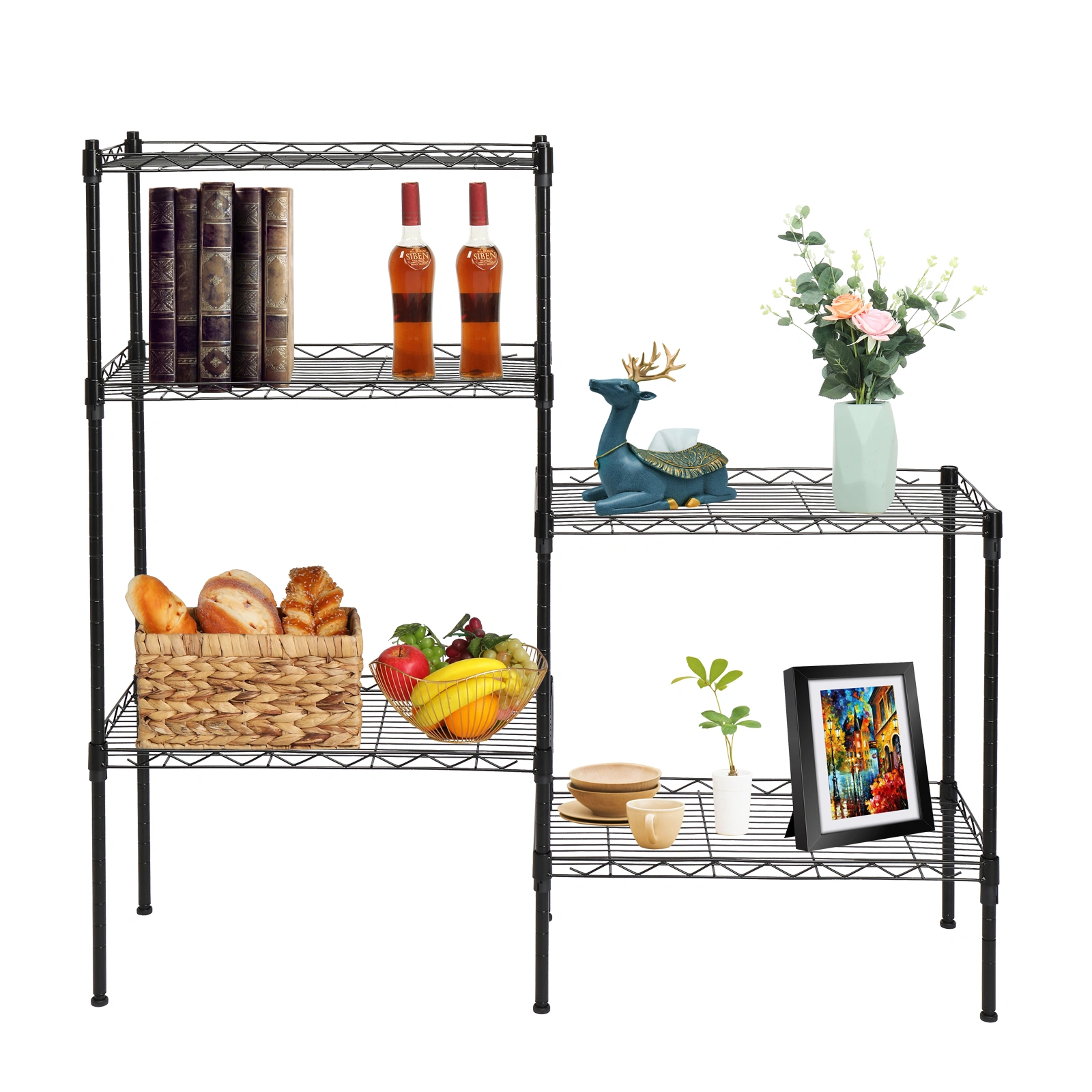 Changeable Assembly Floor Standing Carbon Steel Storage Rack Black view 28