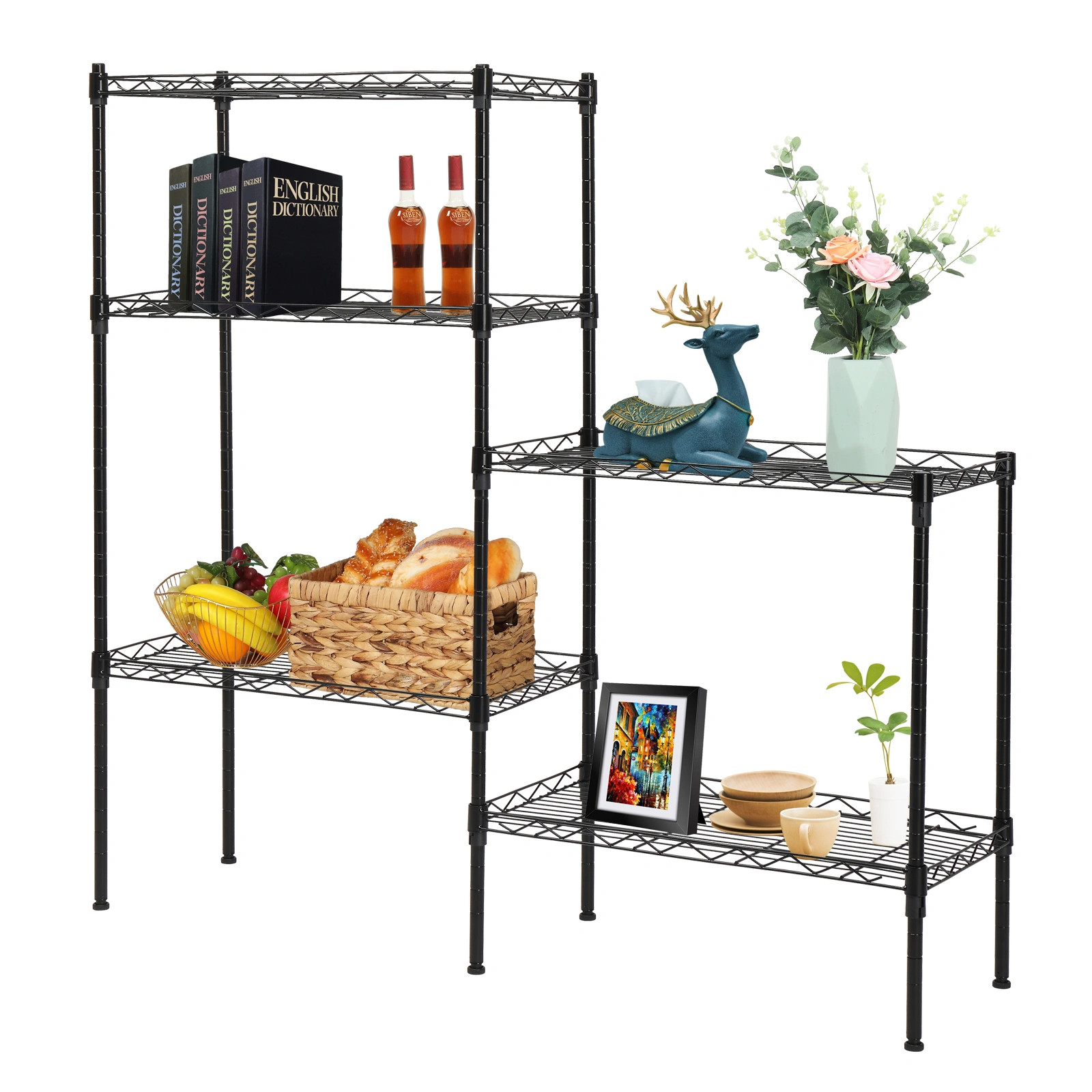 Changeable Assembly Floor Standing Carbon Steel Storage Rack Black view 29