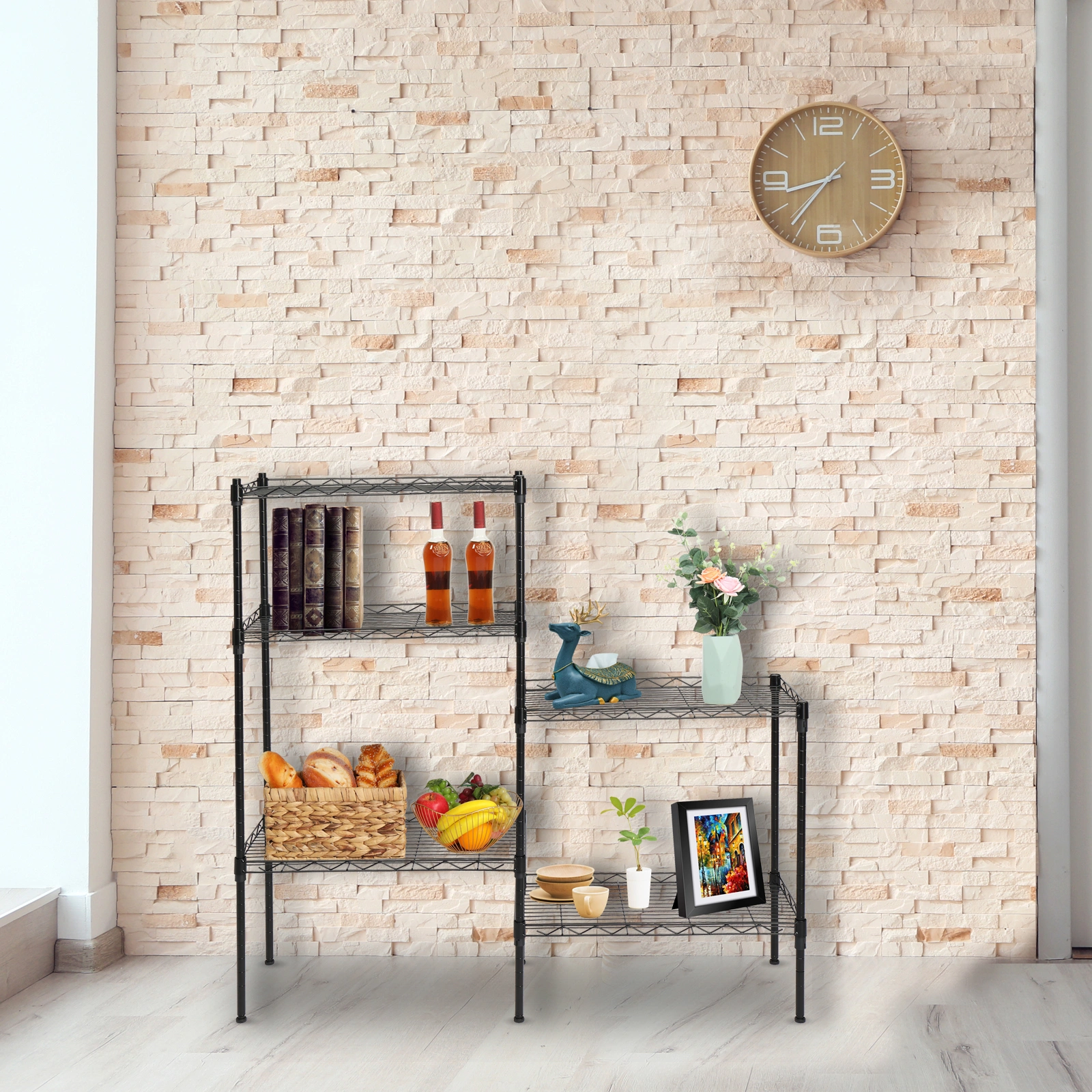 Changeable Assembly Floor Standing Carbon Steel Storage Rack Black view 34