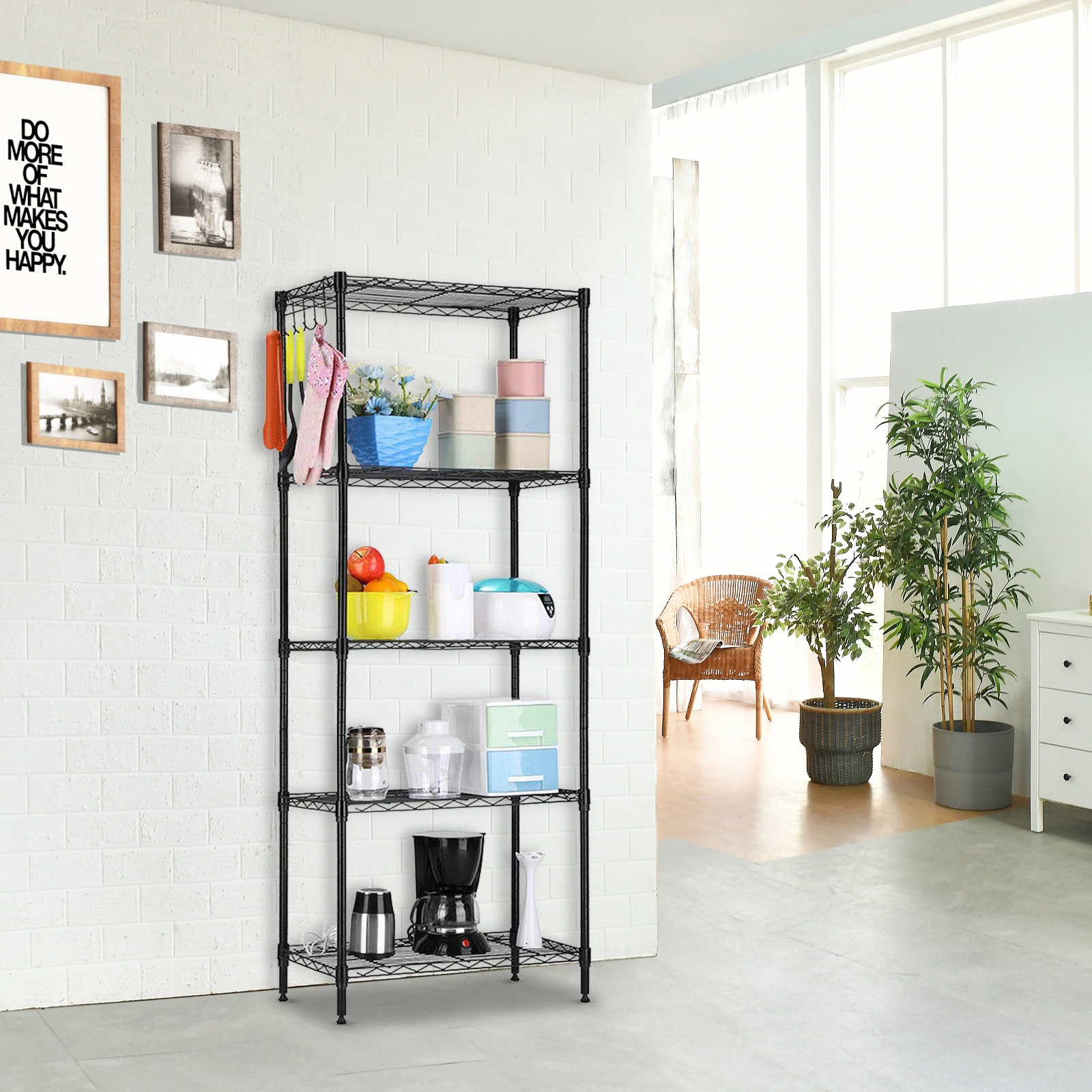 Changeable Assembly Floor Standing Carbon Steel Storage Rack Black view 35