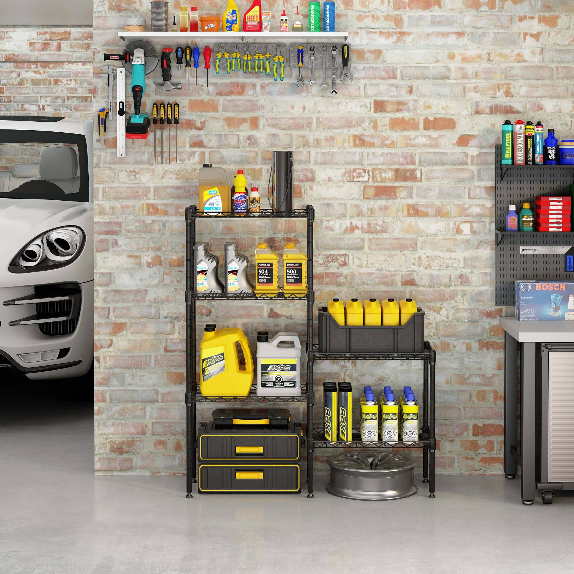 Changeable Assembly Floor Standing Carbon Steel Storage Rack Black view 37