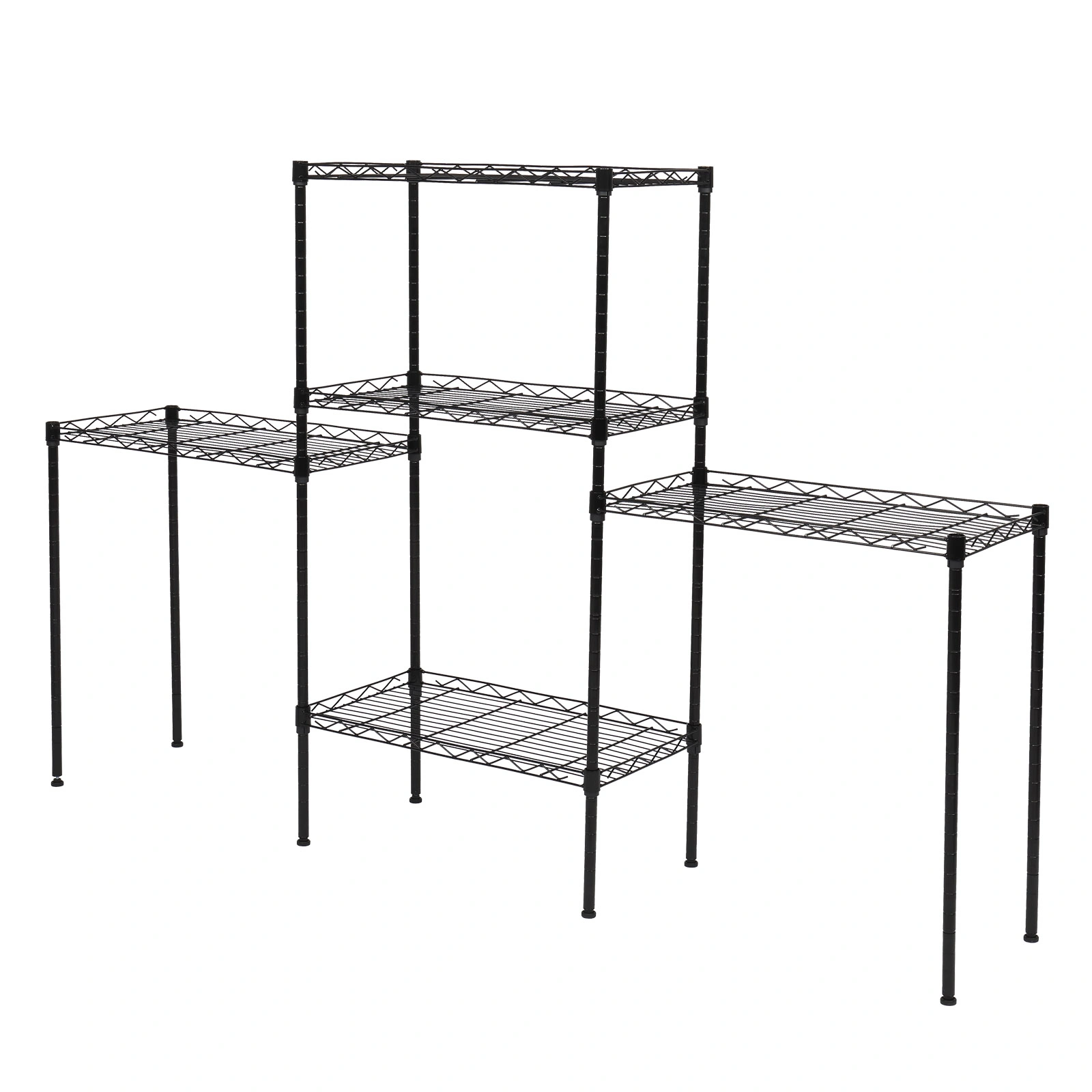 Changeable Assembly Floor Standing Carbon Steel Storage Rack Black view 4