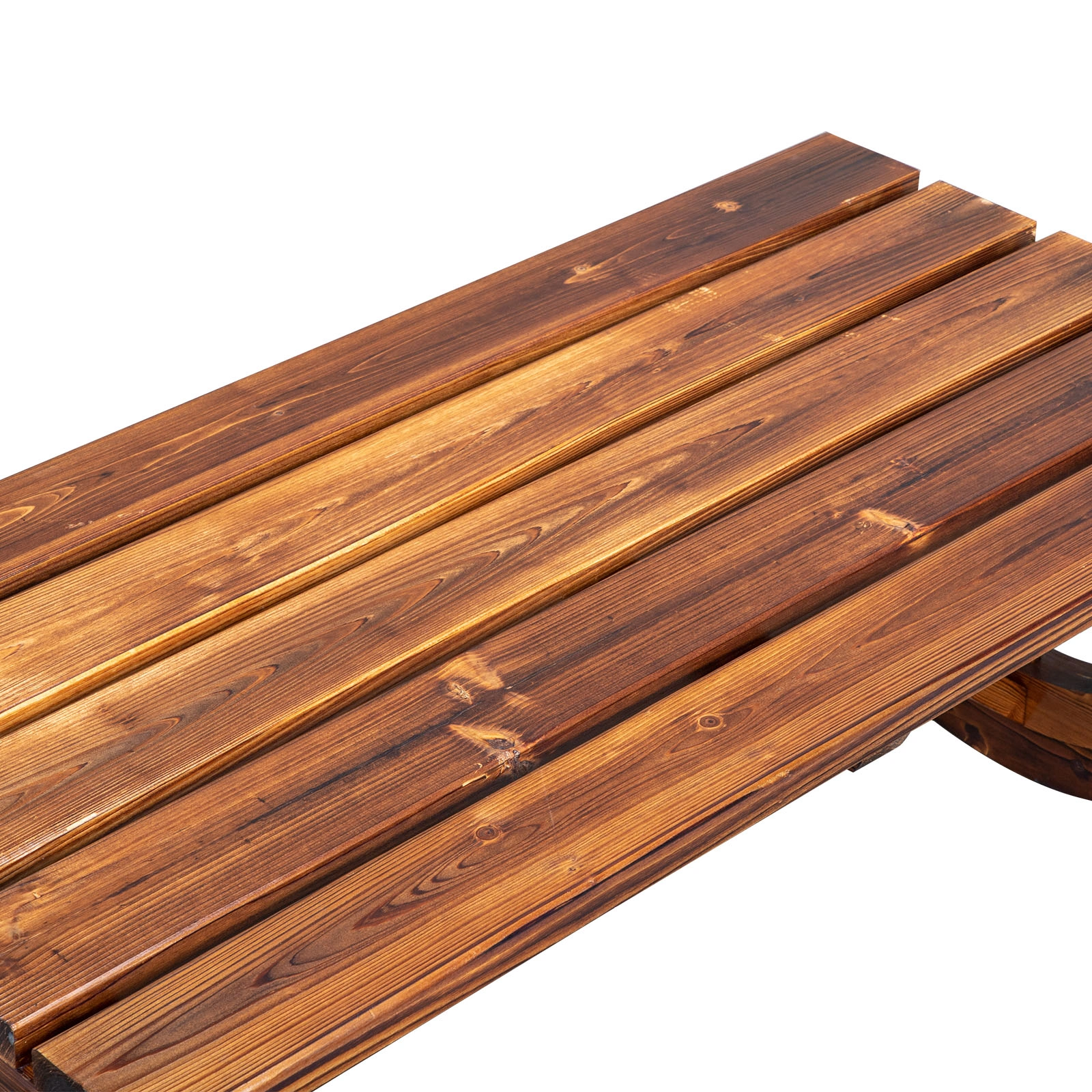 2-Person Rustic Garden Bench, Outdoor Wagon Wheel Porch Bench for Backyard Patio Garden, Brown view 17