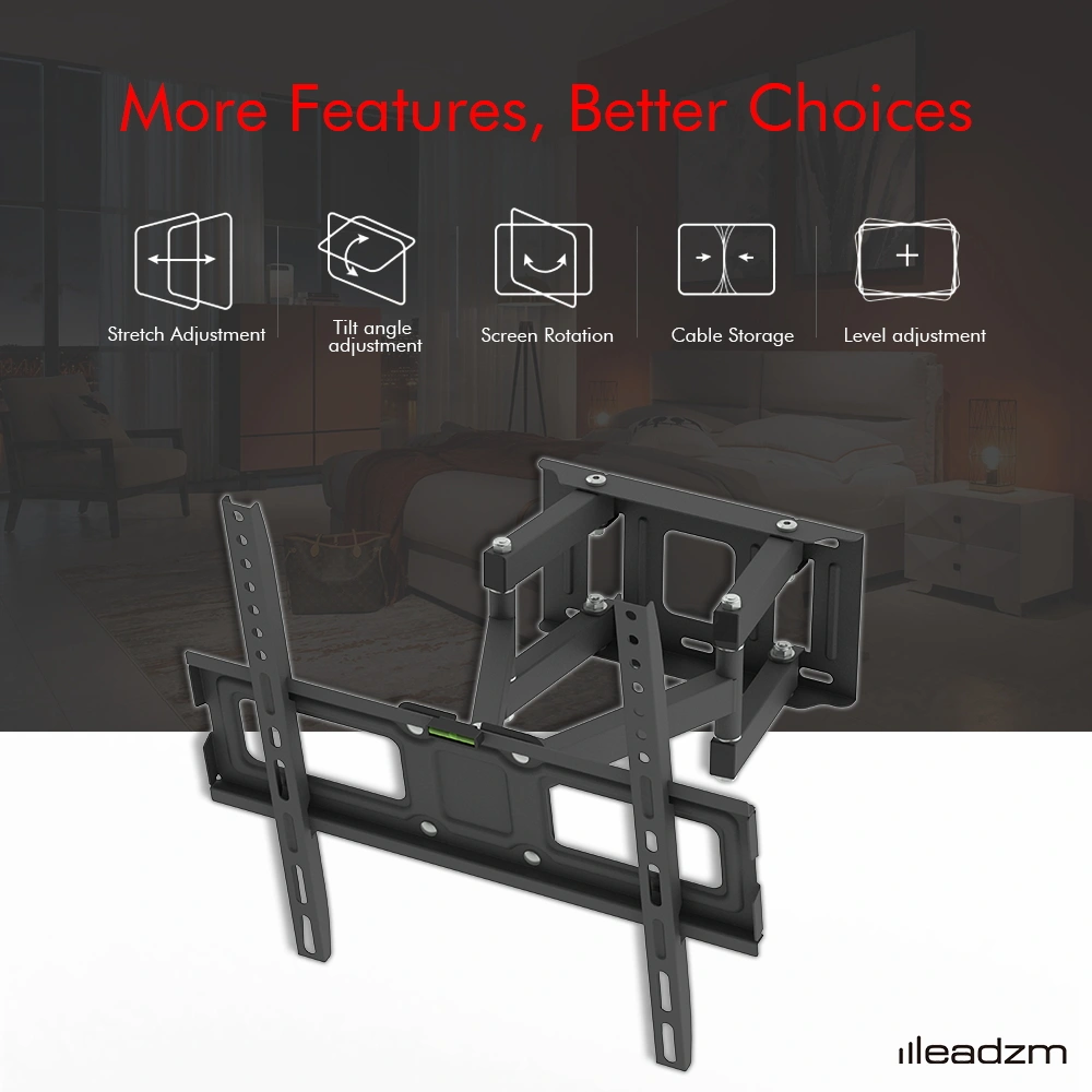 LEADZM 26-55" Double Pendulum TV Stand TMDS-105 40Kg VESA 400x400 ±10° Tilt view 3