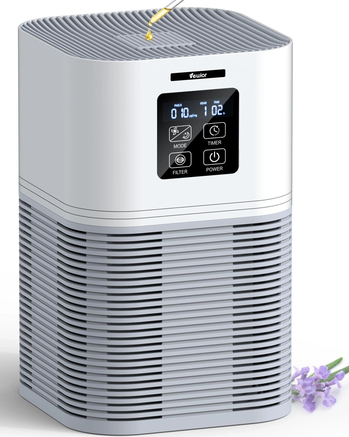 VEWIOR 2 in 1 Air Purifier H13 True HEPA Filter, Quiet Air Cleaner with Aromatherapy Diffuser & Auto Mode for Home Office Bedroom, Allergies Pets Hair Odor Eliminator
