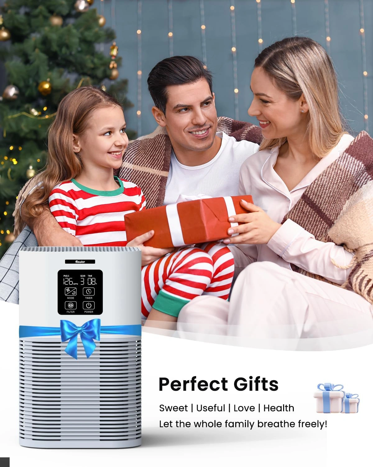 VEWIOR 2 in 1 Air Purifier H13 True HEPA Filter, Quiet Air Cleaner with Aromatherapy Diffuser & Auto Mode for Home Office Bedroom, Allergies Pets Hair Odor Eliminator view 9