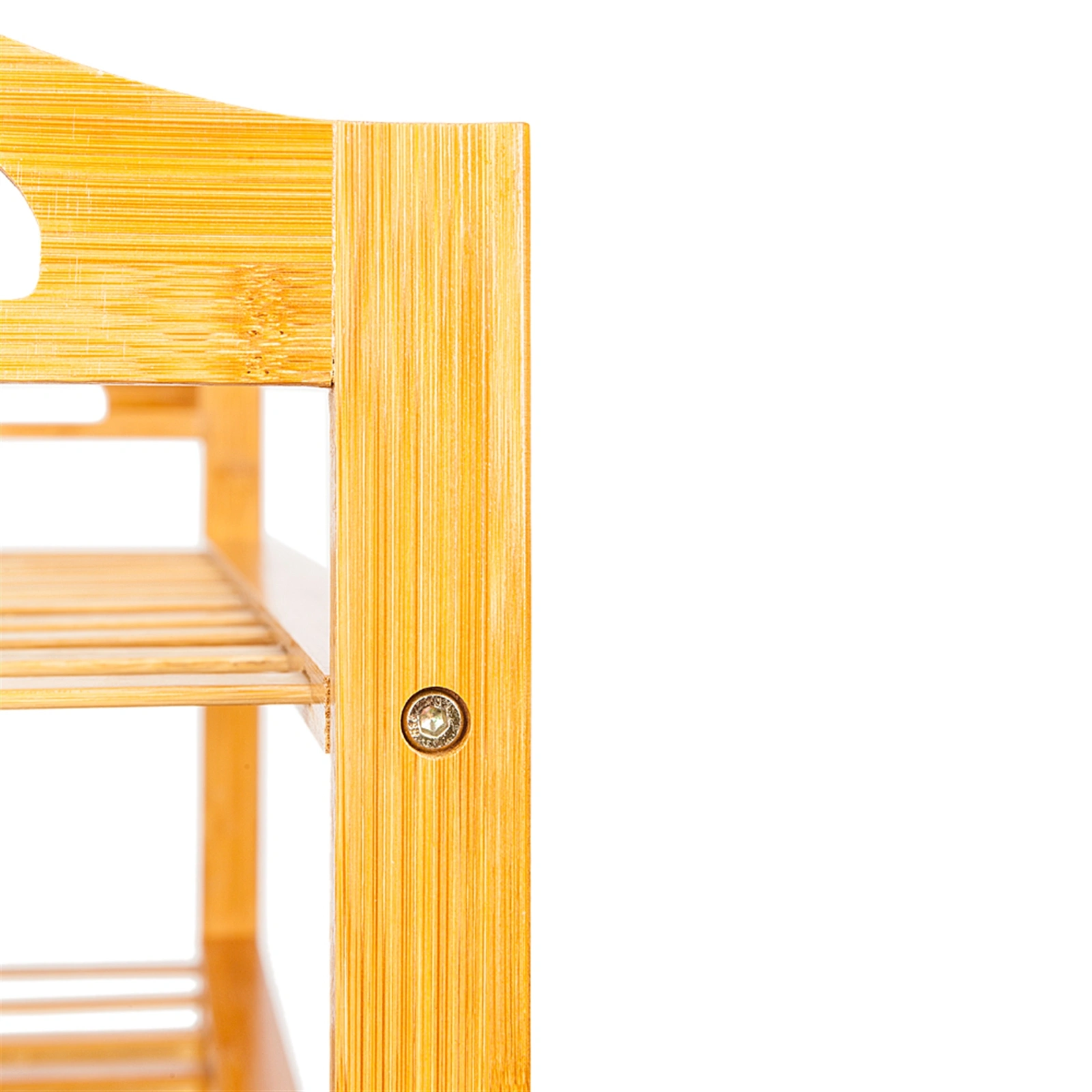 Concise 12-Batten 4 Tiers Bamboo Shoe Rack Wood Color view 5