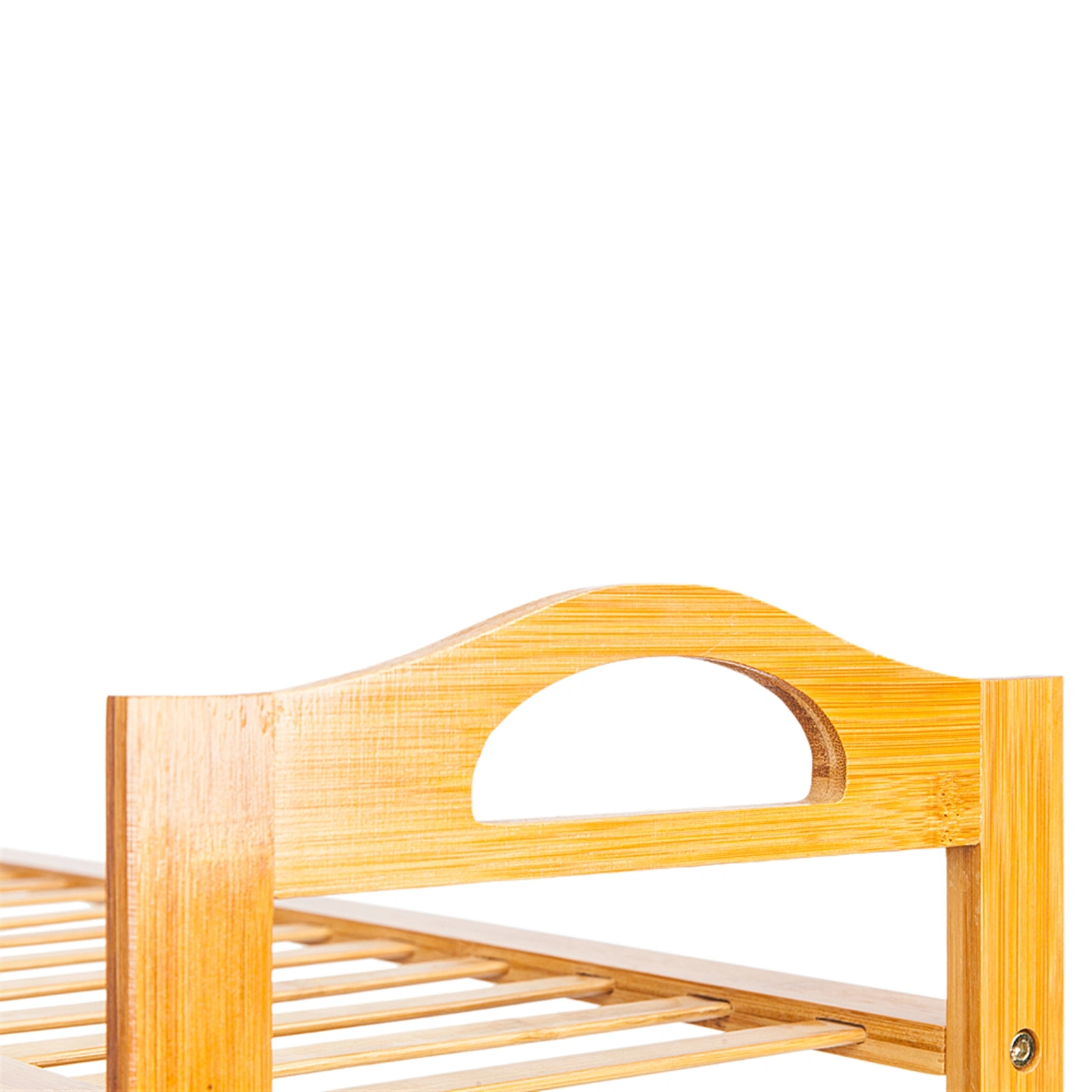 Concise 12-Batten 4 Tiers Bamboo Shoe Rack Wood Color view 6