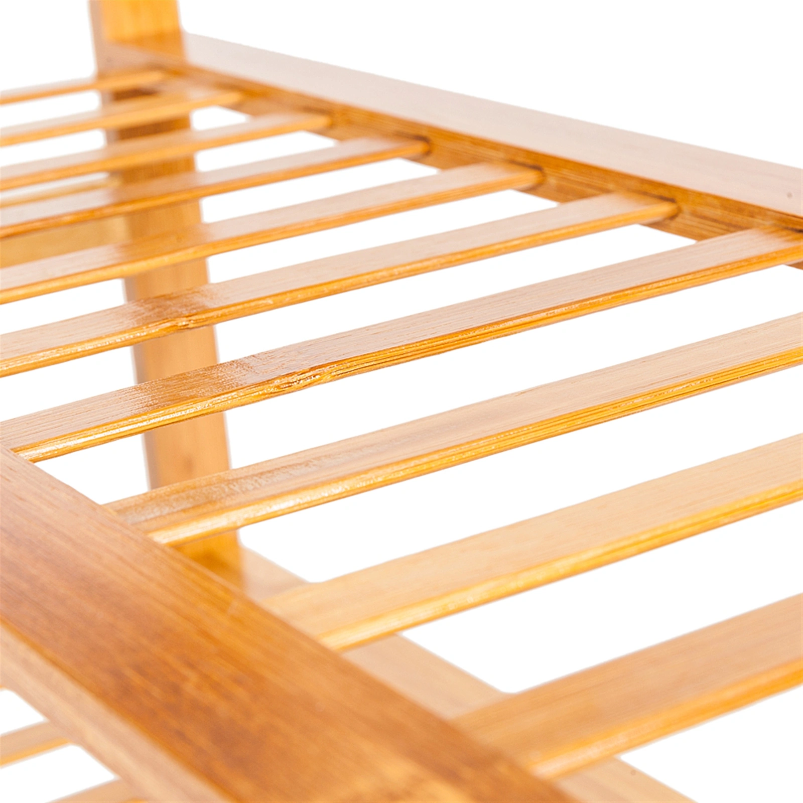 Concise 12-Batten 4 Tiers Bamboo Shoe Rack Wood Color view 7