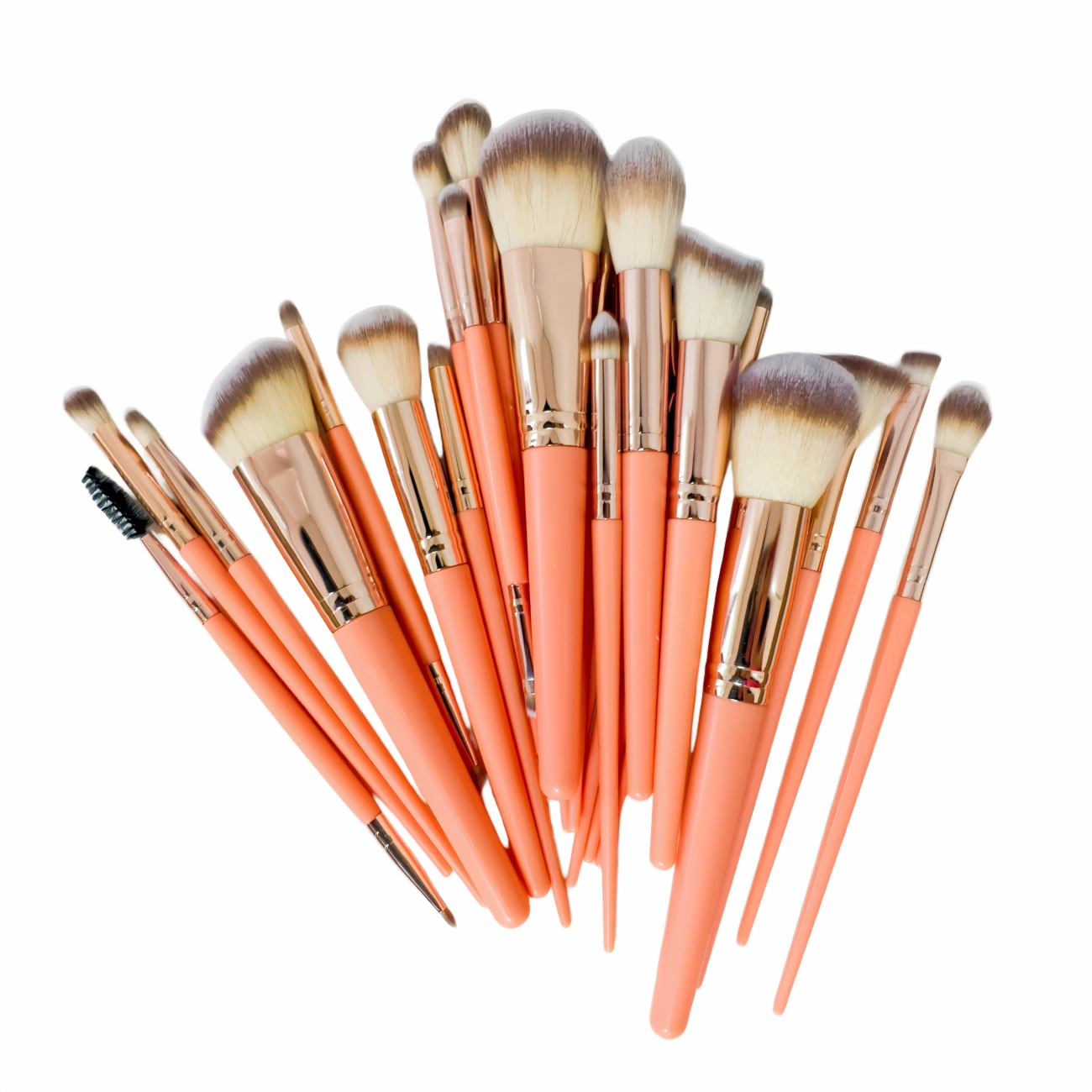 25PCS Makeup Brush Set, Pink Concealer Blush Foundation Eyeshadow Cosmetic Brush Kit, Professional Makeup Tools view 2