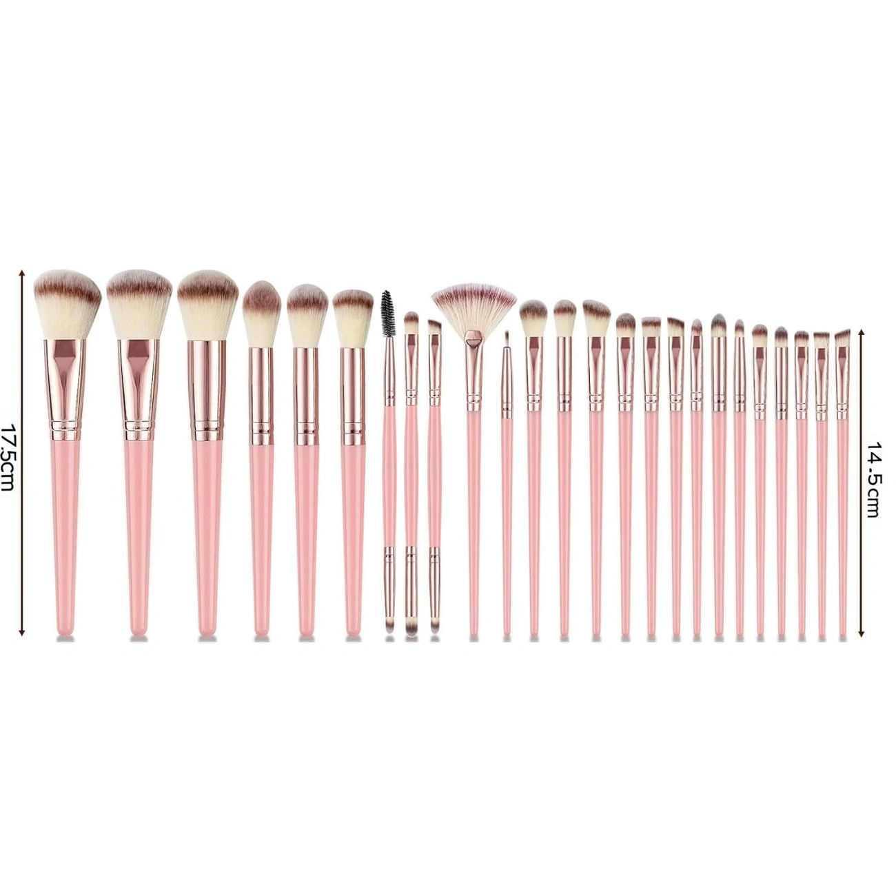 25PCS Makeup Brush Set, Pink Concealer Blush Foundation Eyeshadow Cosmetic Brush Kit, Professional Makeup Tools view 4